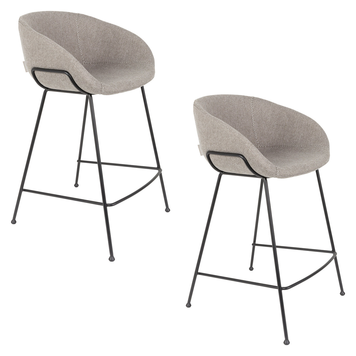 Barstuhl Feston in Grau präsentiert im Onlineshop von KAQTU Design AG. Barstuhl ist von Zuiver