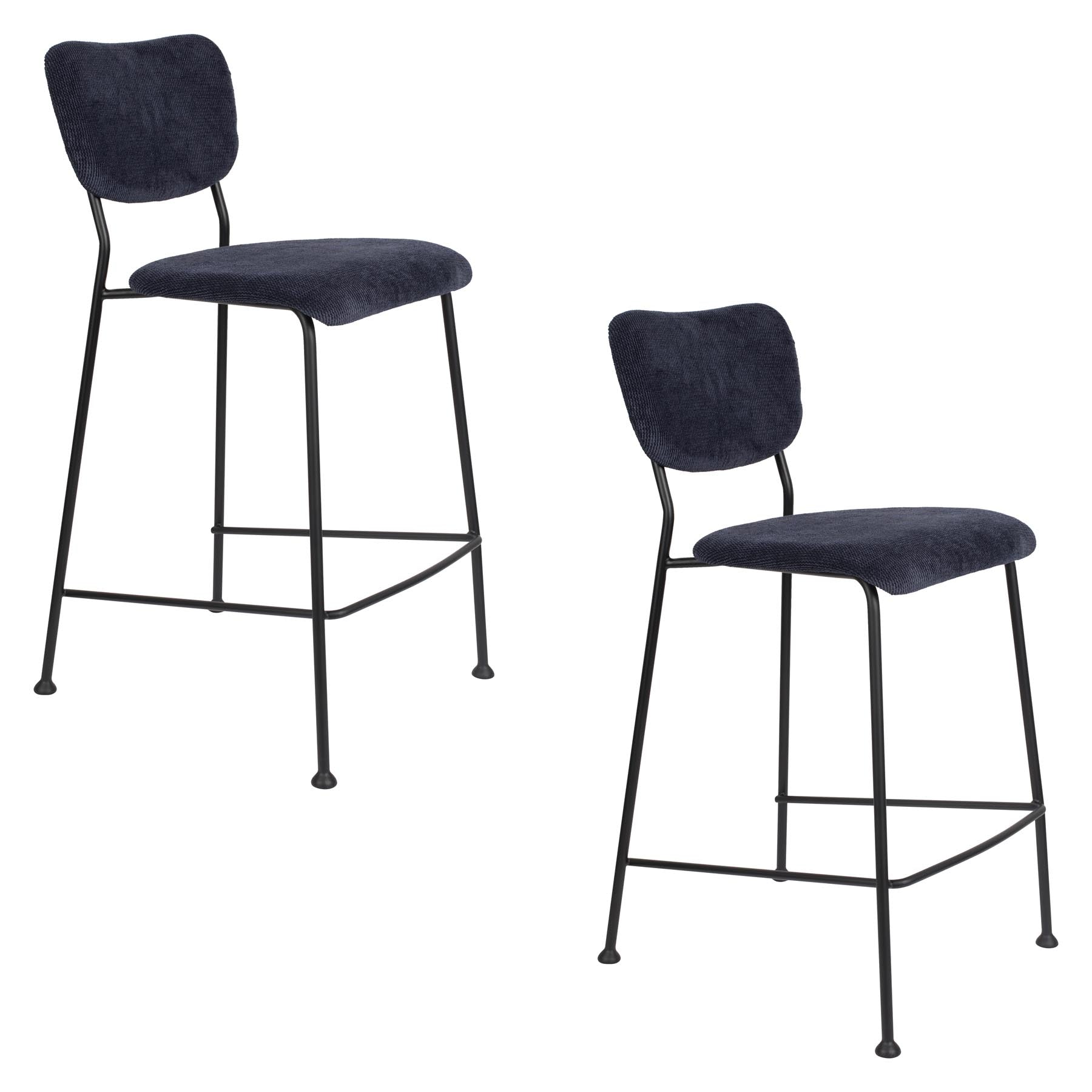 Barstuhl Benson in Dunkelblau präsentiert im Onlineshop von KAQTU Design AG. Barstuhl ist von Zuiver