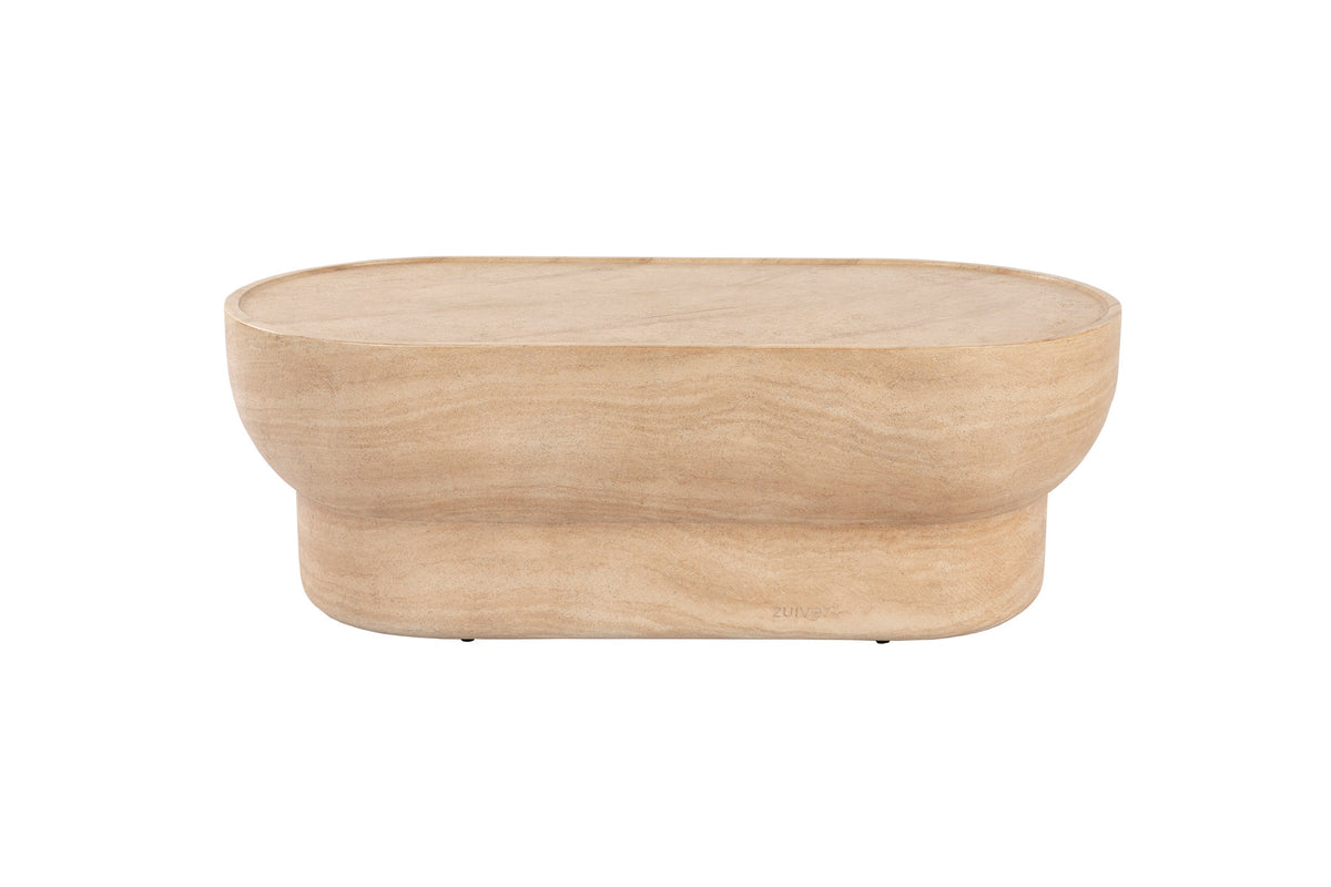 Edler Couchtisch Oval in beige präsentiert im Onlineshop von KAQTU Design AG. Couchtisch ist von Zuiver