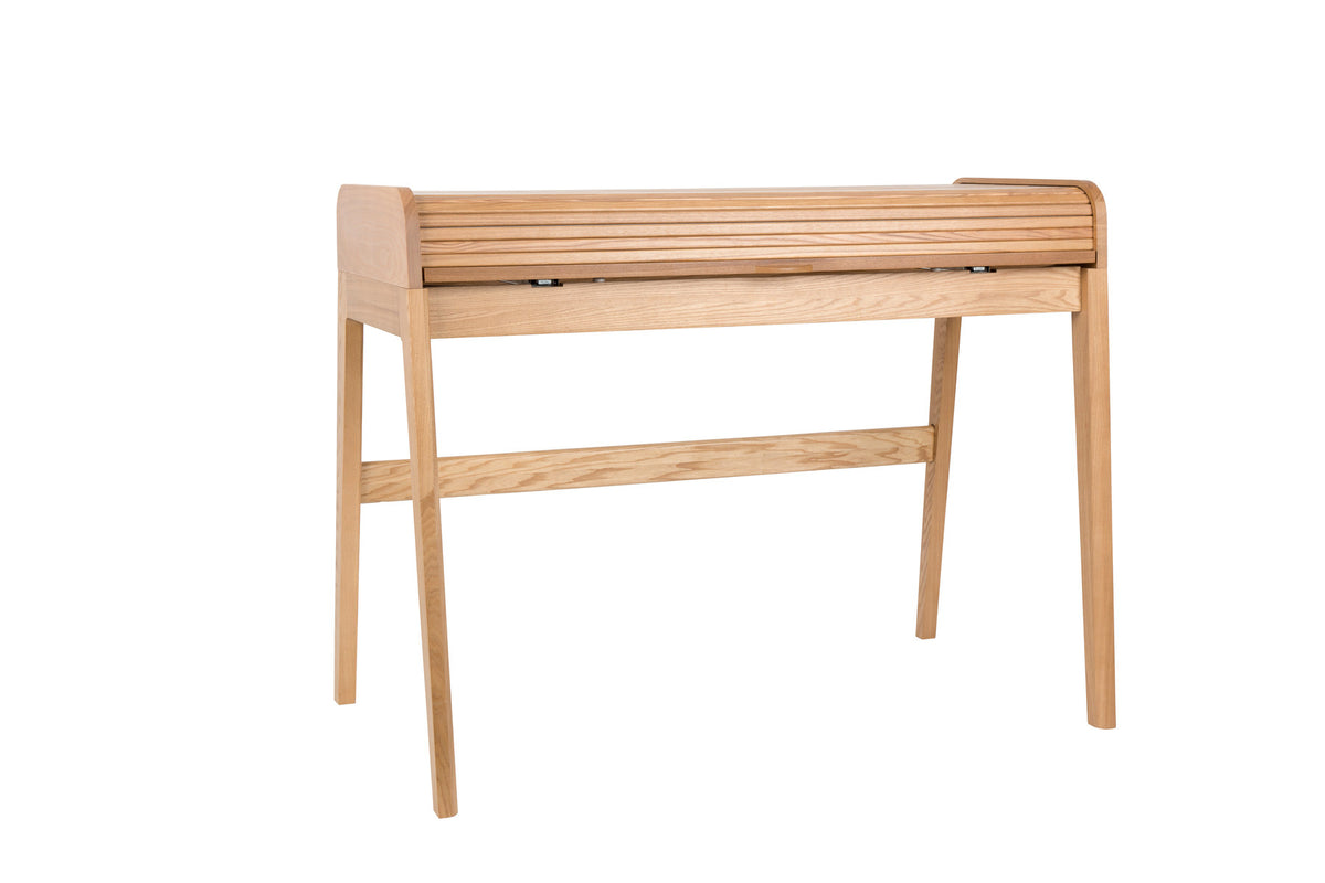 Bürotisch Barbier, Holzschreibtisch mit Beinen und ausziehbarer Arbeitsplatte