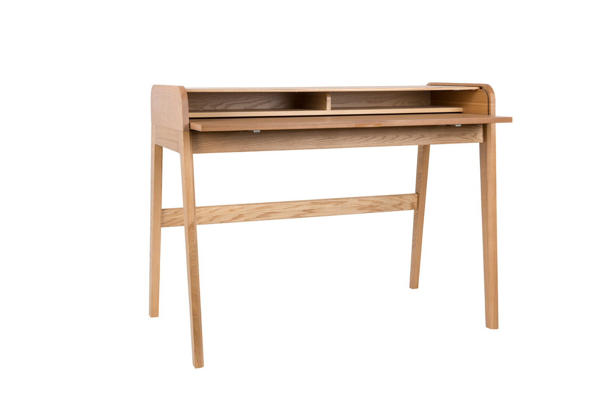 Bürotisch Barbier, Holzschreibtisch mit Beinen und ausziehbarer Arbeitsplatte
