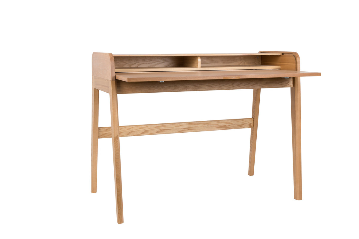 Bürotisch Barbier, Holzschreibtisch mit Beinen und ausziehbarer Arbeitsplatte