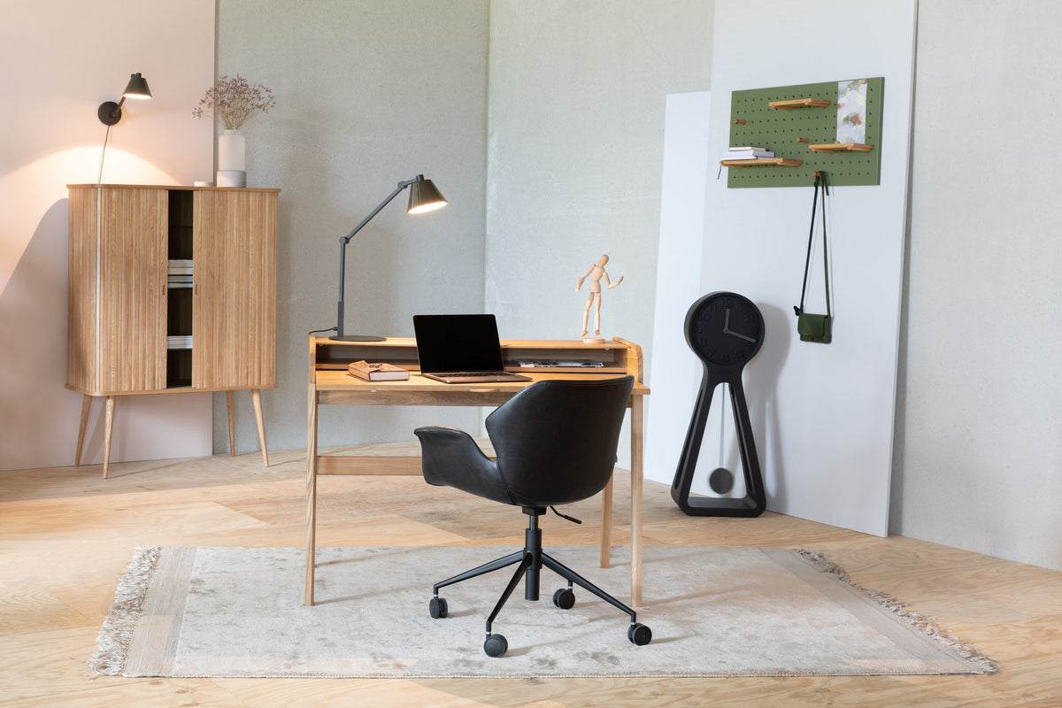 Bürotisch Barbier, Holzschreibtisch mit Beinen und ausziehbarer Arbeitsplatte