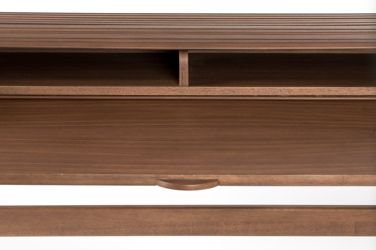 Bürotisch Barbier, Holzschreibtisch mit Beinen und ausziehbarer Arbeitsplatte