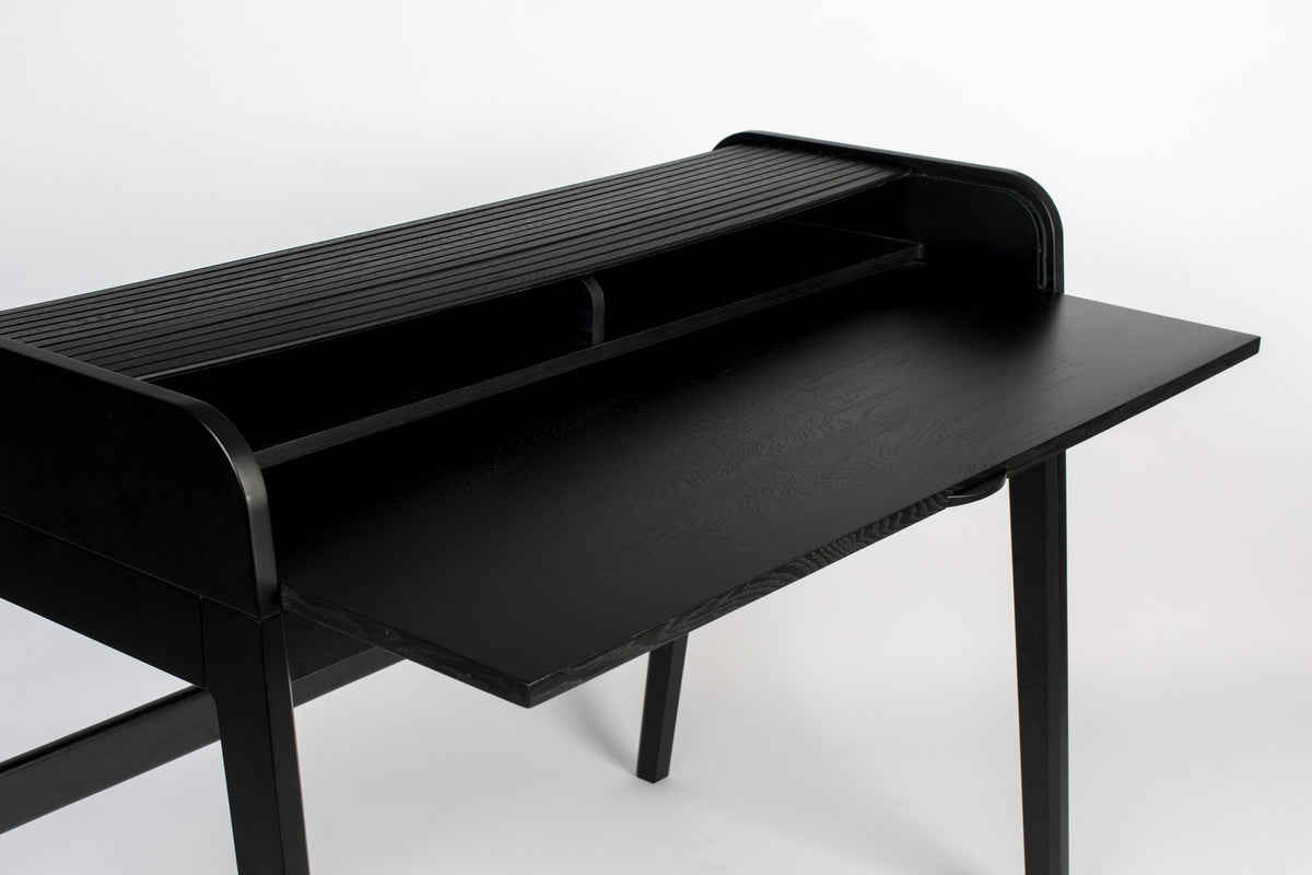 Bürotisch Barbier, Holzschreibtisch mit Beinen und ausziehbarer Arbeitsplatte
