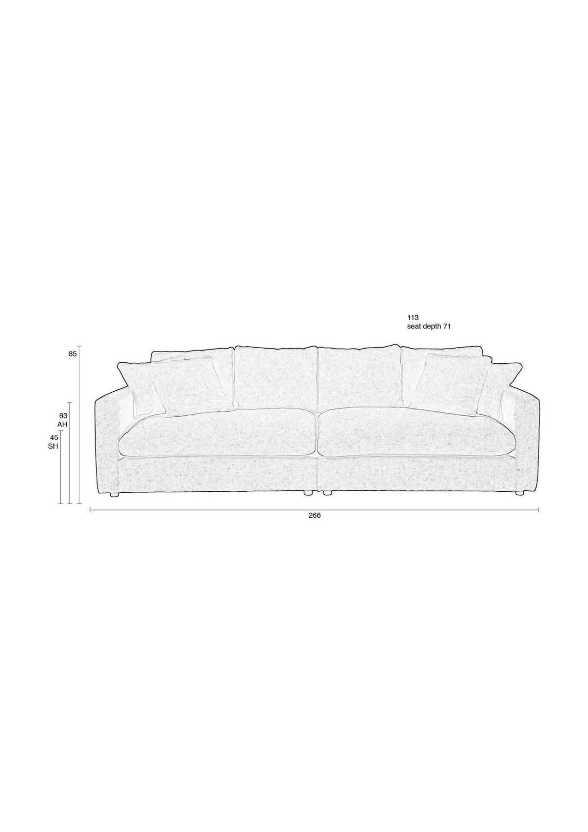 Sofa Sense 3 Sitzer in Natur präsentiert im Onlineshop von KAQTU Design AG. 3er Sofa ist von Zuiver