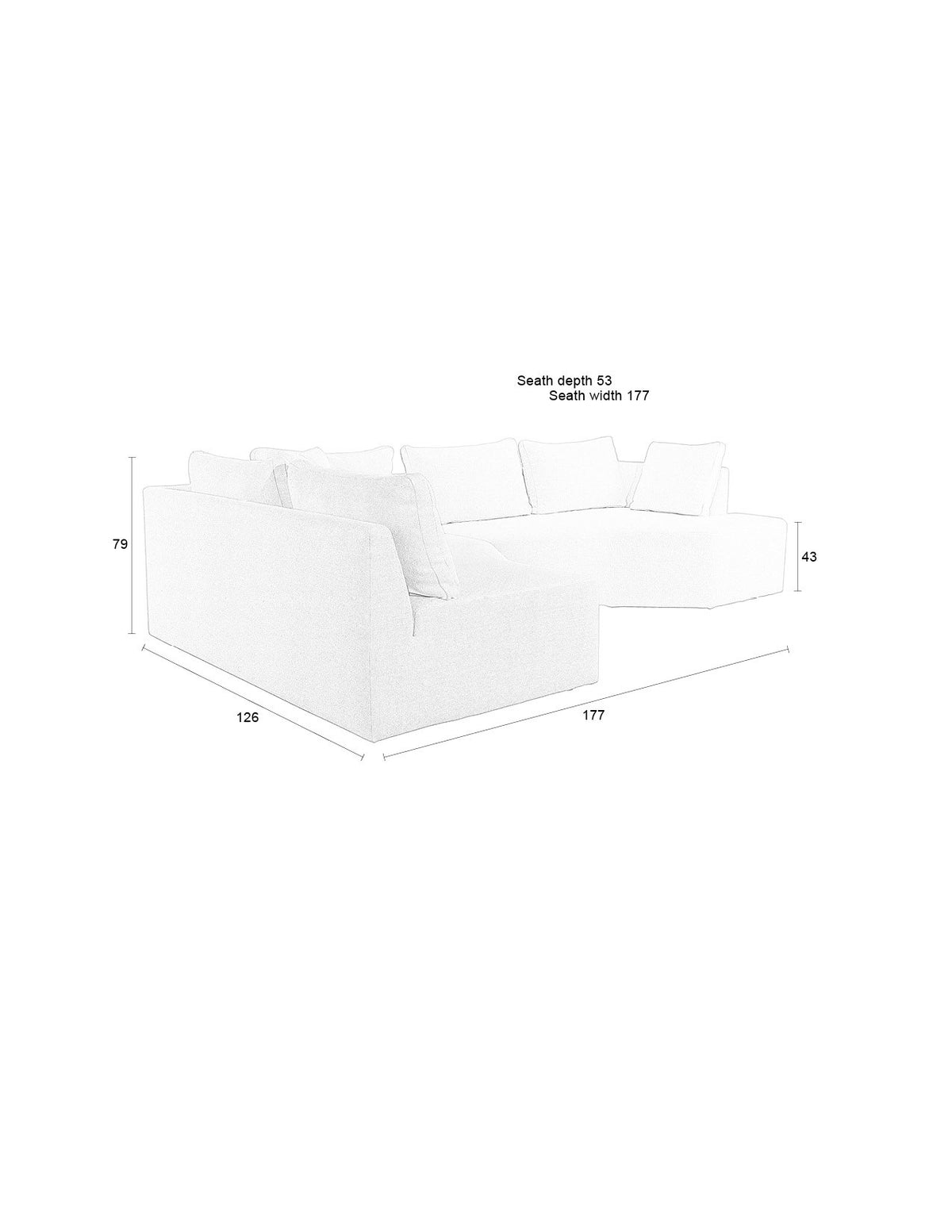 Prosper Sofa Left in Creme präsentiert im Onlineshop von KAQTU Design AG. L-Sofa links ist von Zuiver