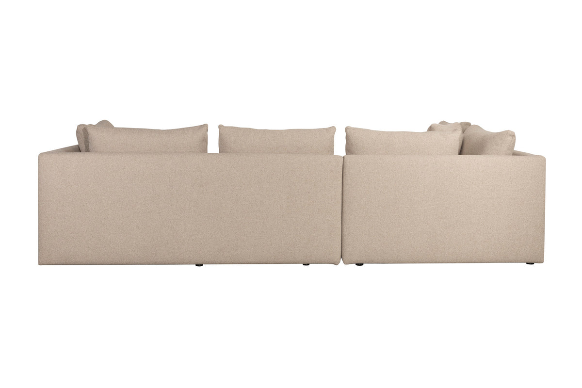 L-Sofa Prosper Sofa Right von Zuiver in Beige mit grob gewebtem Polyesterbezug, niedrige Beine