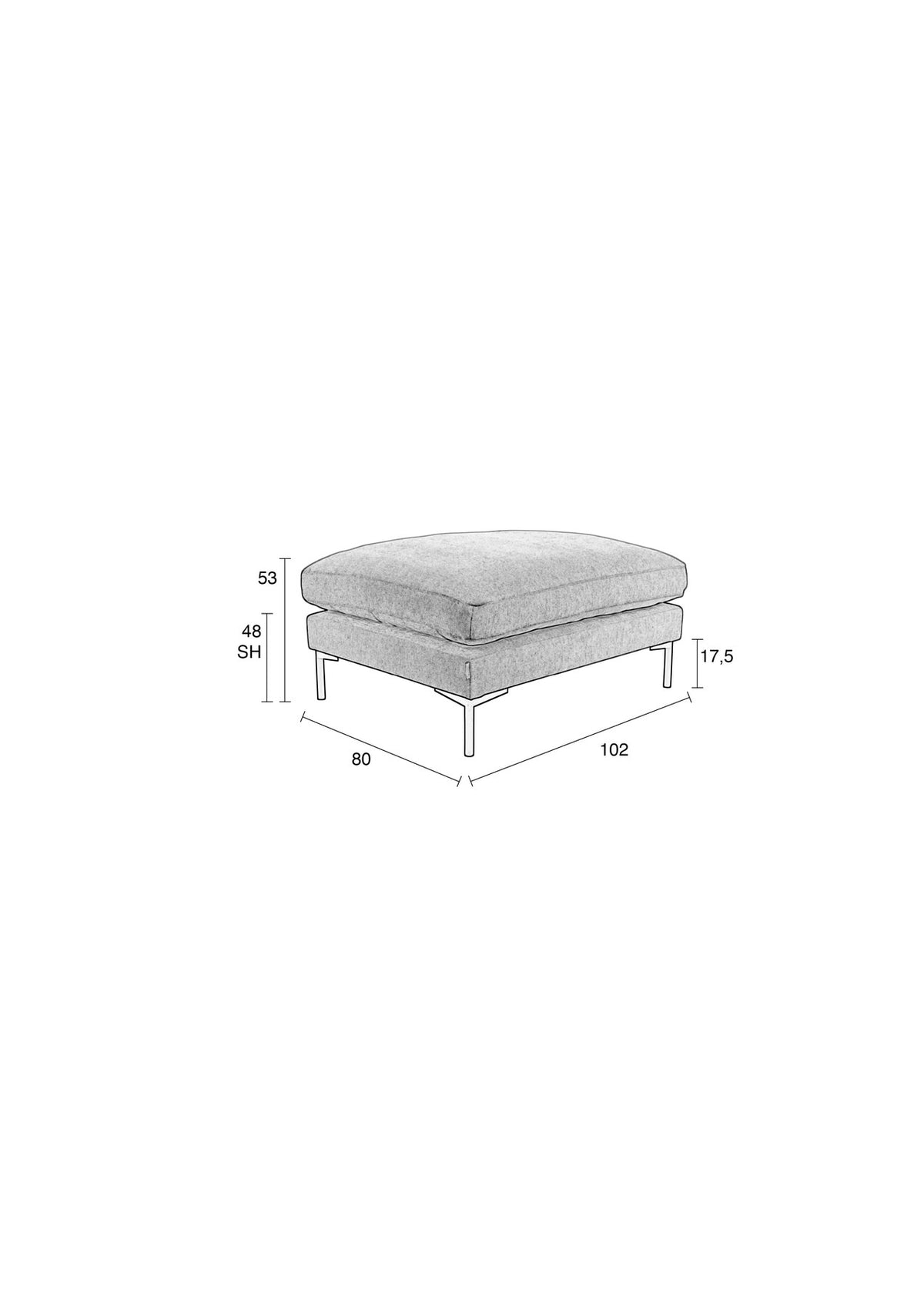 Hocker Summer in Grau präsentiert im Onlineshop von KAQTU Design AG. Pouf ist von Zuiver