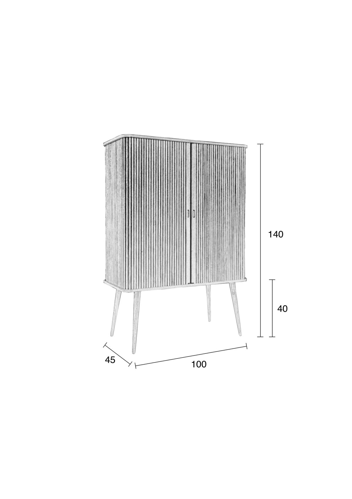 Sideboard Barbier in Braun präsentiert im Onlineshop von KAQTU Design AG. High-Sideboard ist von Zuiver