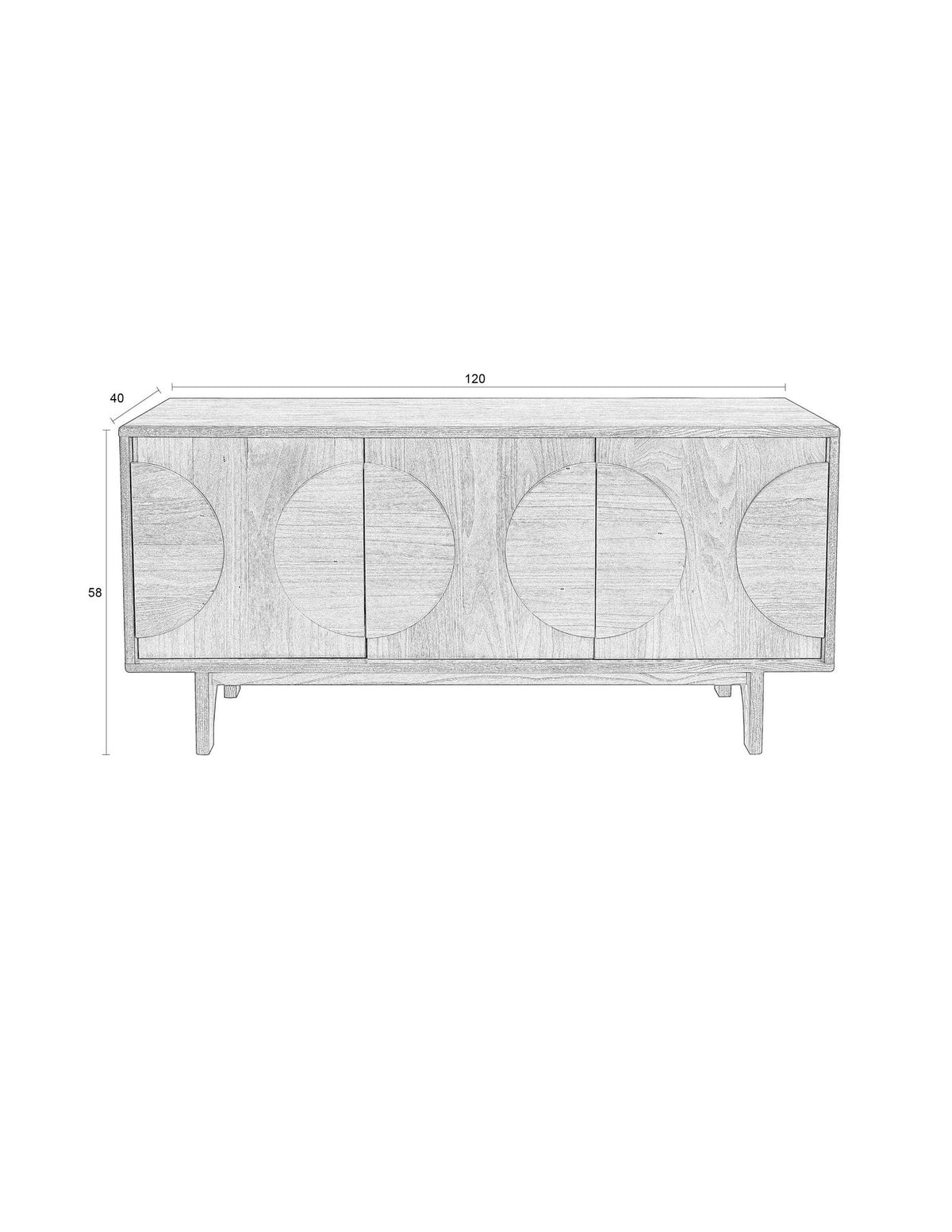 Sideboard Groove 3 Doors in Natur präsentiert im Onlineshop von KAQTU Design AG. Sideboard ist von Zuiver