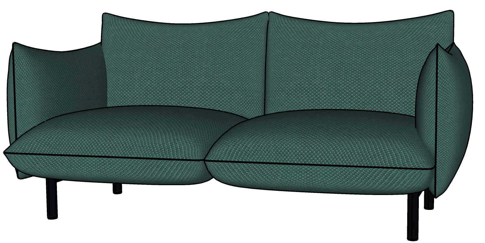 Entdecke das Ark Modular 2er Sofa von Normann Copenhagen: sanfte Rundungen, einladende Kissen und minimalistischer Stil für dein Zuhause.