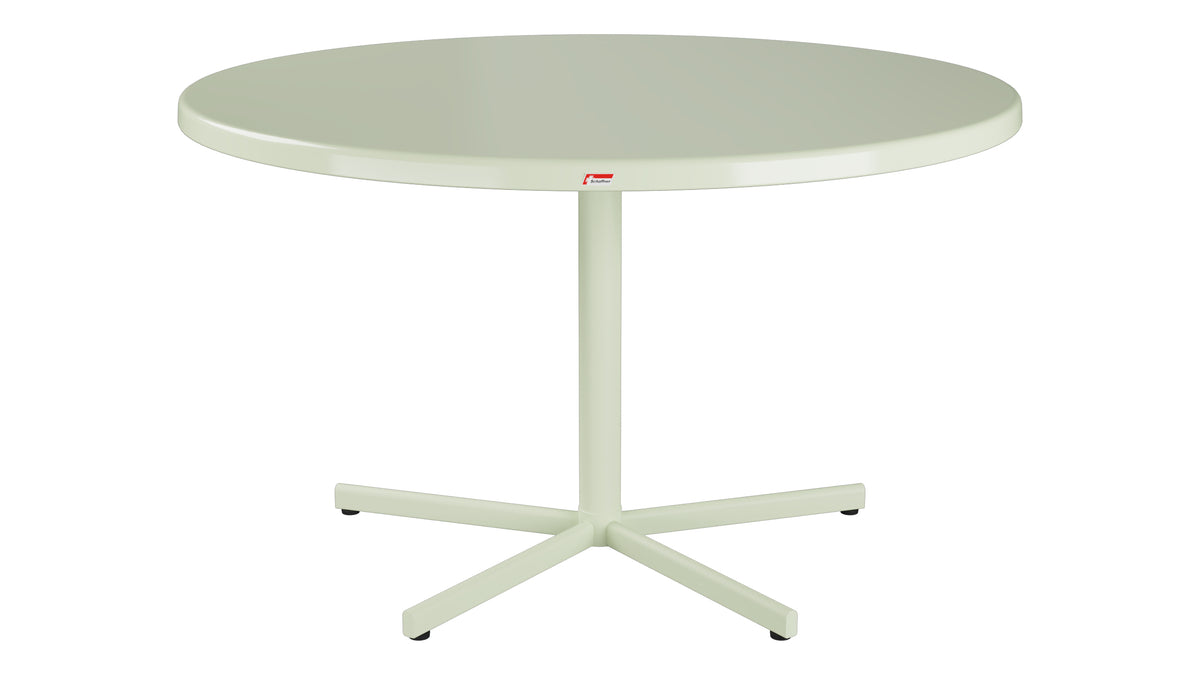 Bodensee Glasfaser-Gartentisch ø120 klappbar in Pastellgrün präsentiert im Onlineshop von KAQTU Design AG. Gartentisch ist von Schaffner