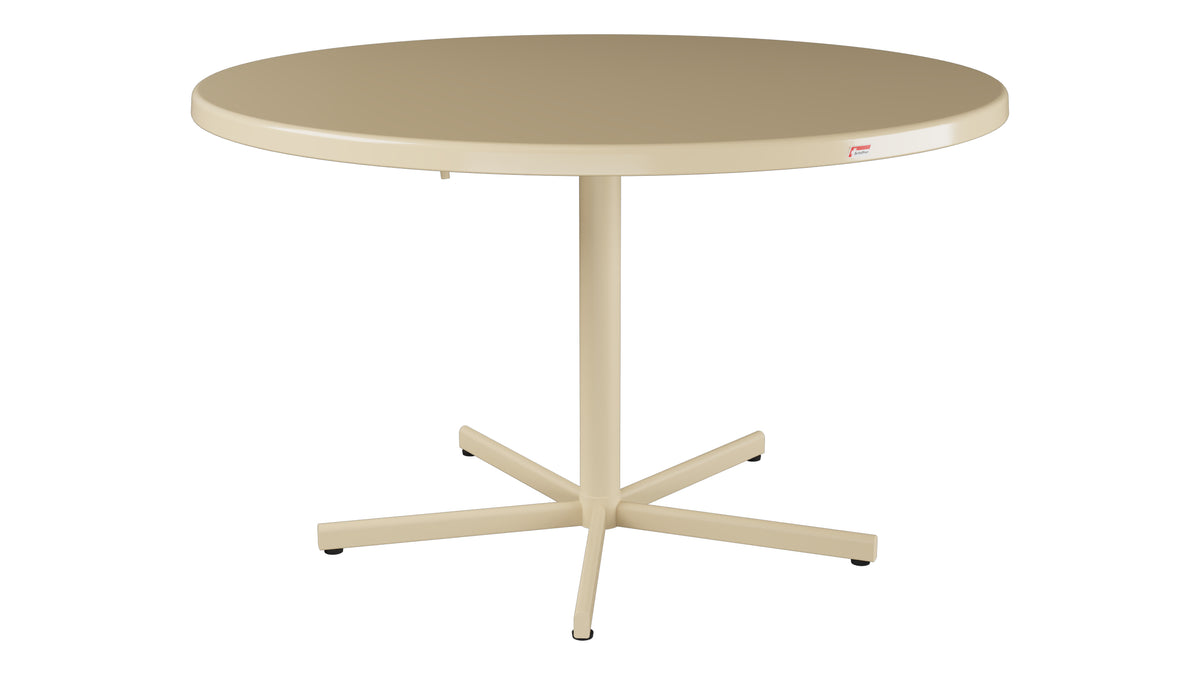 Bodensee Glasfaser-Gartentisch ø120 klappbar in Pastellbraun präsentiert im Onlineshop von KAQTU Design AG. Gartentisch ist von Schaffner