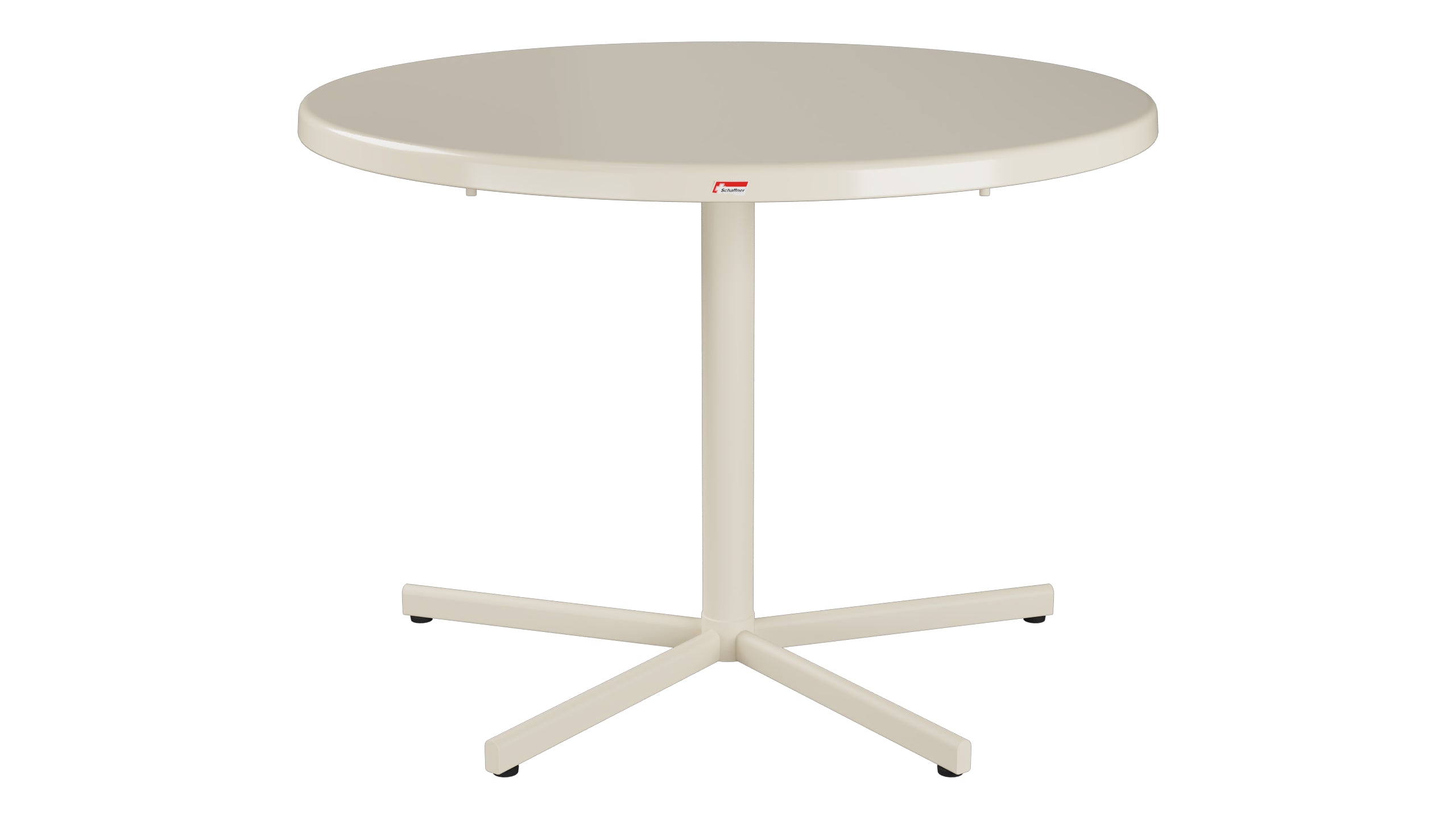 Bodensee Glasfaser-Gartentisch ø100 klappbar in Pastellsand präsentiert im Onlineshop von KAQTU Design AG. Gartentisch ist von Schaffner