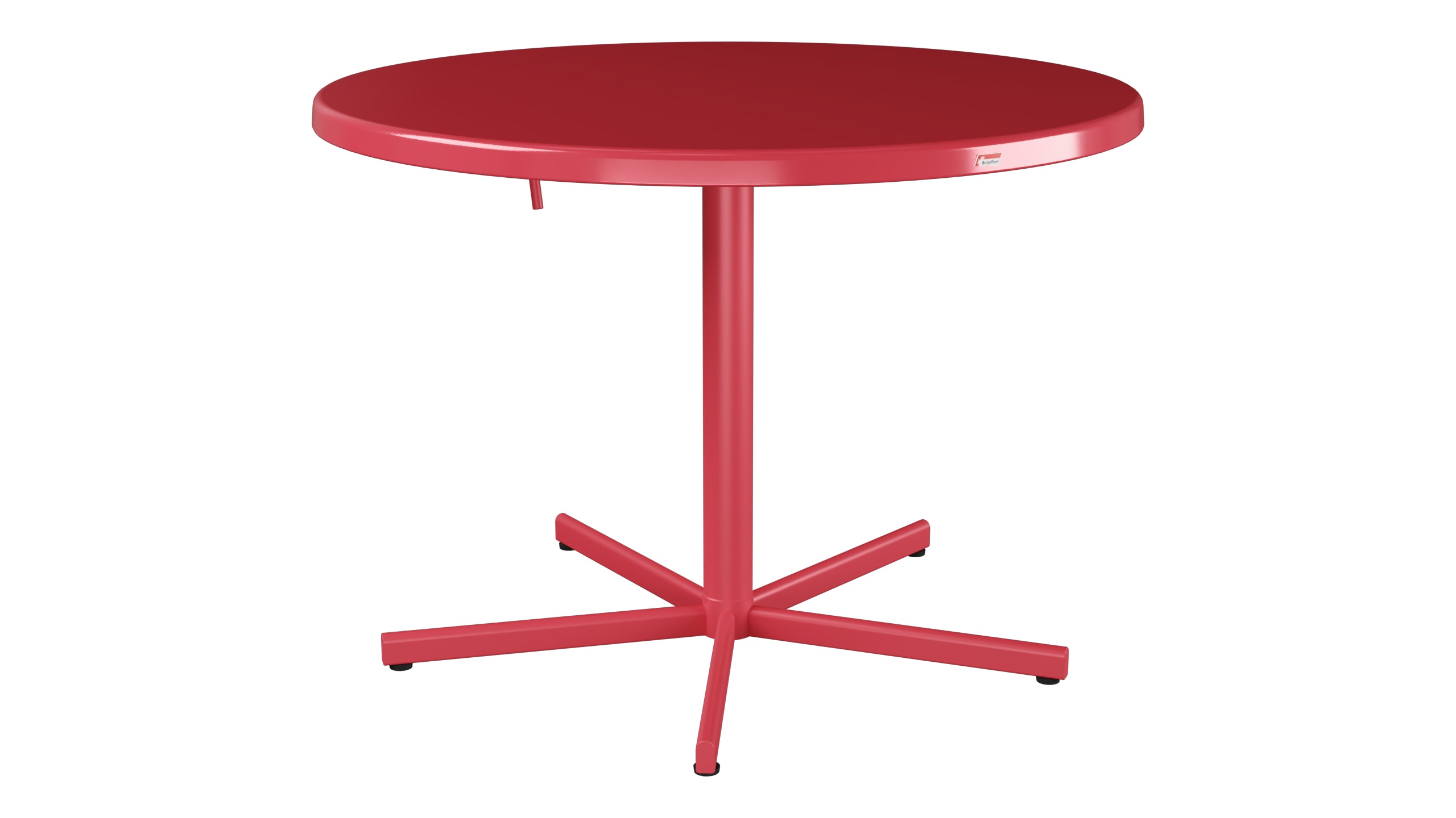 Bodensee Glasfaser-Gartentisch ø100 klappbar in Ahornrot präsentiert im Onlineshop von KAQTU Design AG. Gartentisch ist von Schaffner