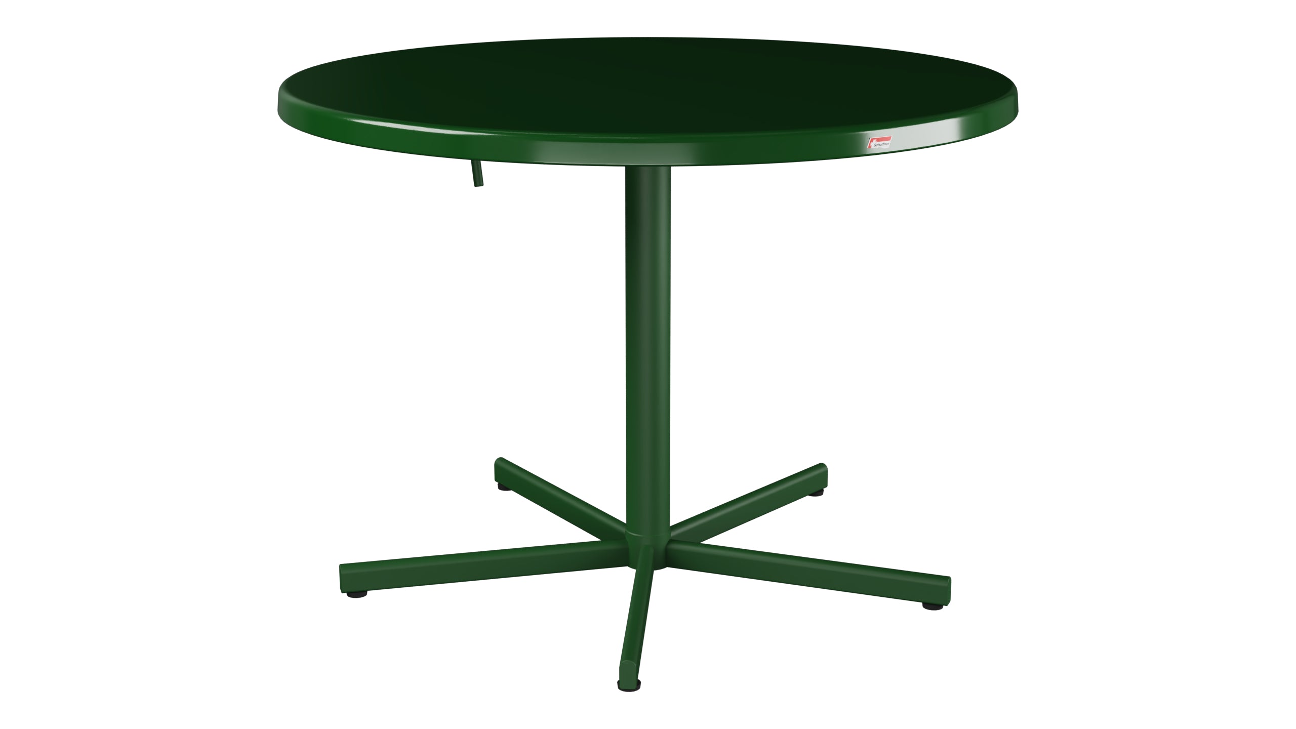 Bodensee Glasfaser-Gartentisch ø100 klappbar in Tannengrün präsentiert im Onlineshop von KAQTU Design AG. Gartentisch ist von Schaffner