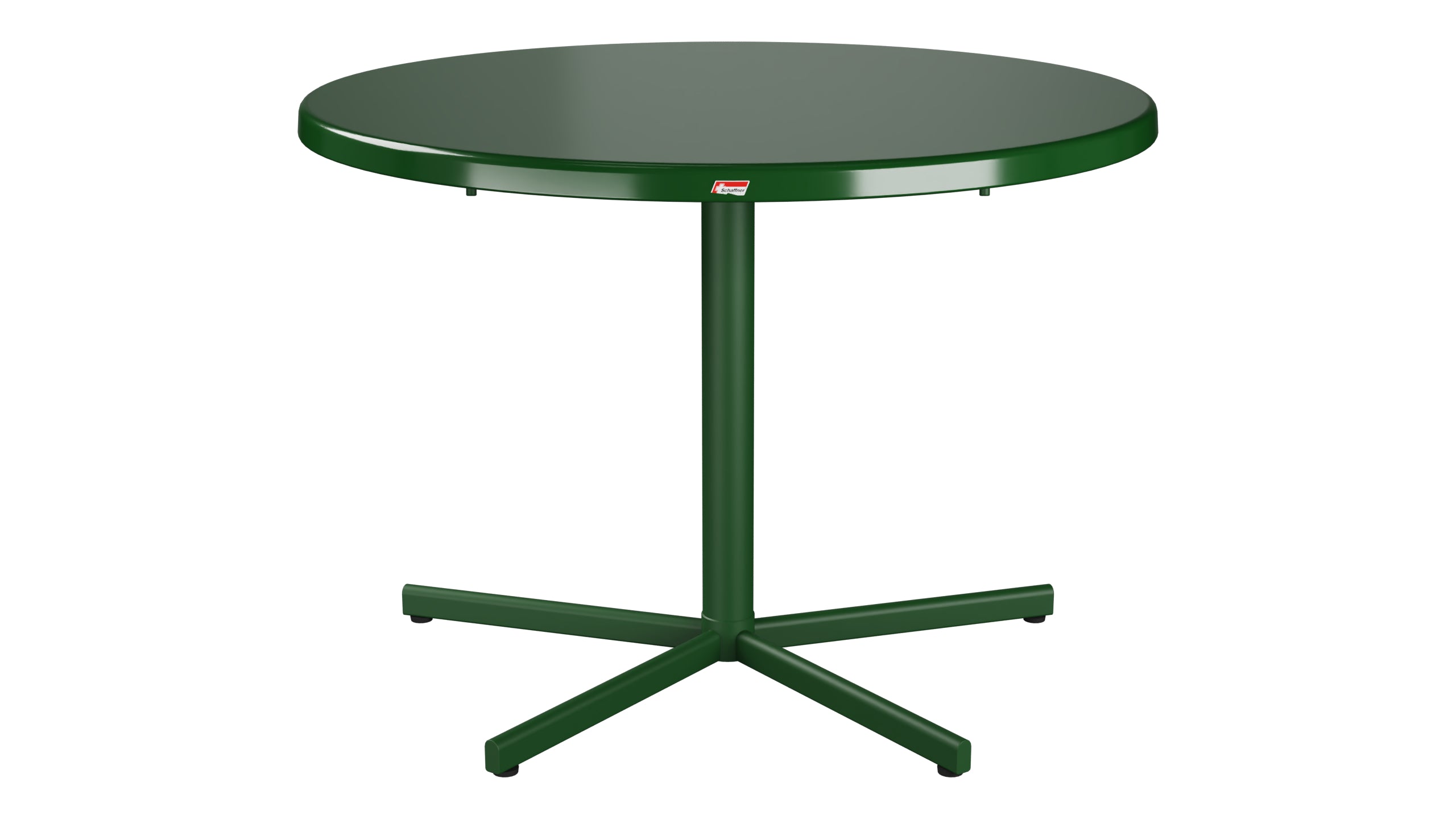 Bodensee Glasfaser-Gartentisch ø100 klappbar in Tannengrün präsentiert im Onlineshop von KAQTU Design AG. Gartentisch ist von Schaffner