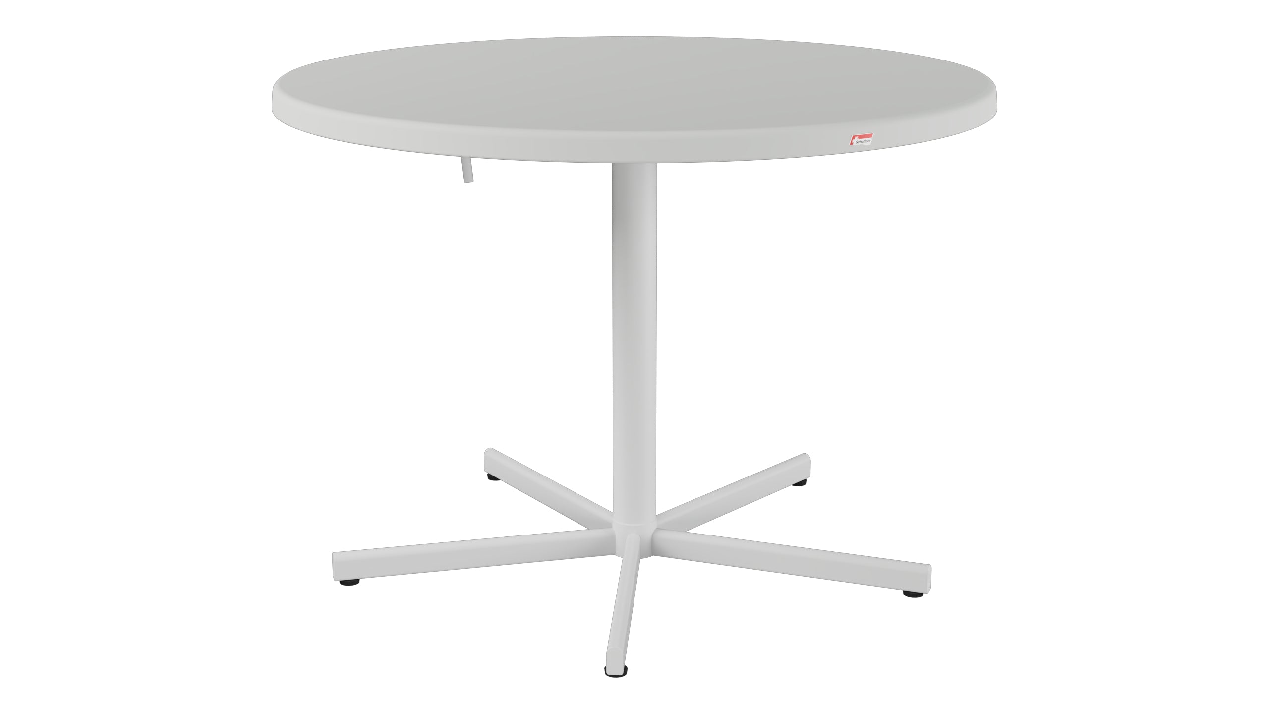 Bodensee Glasfaser-Gartentisch ø100 klappbar in Alusilber präsentiert im Onlineshop von KAQTU Design AG. Gartentisch ist von Schaffner