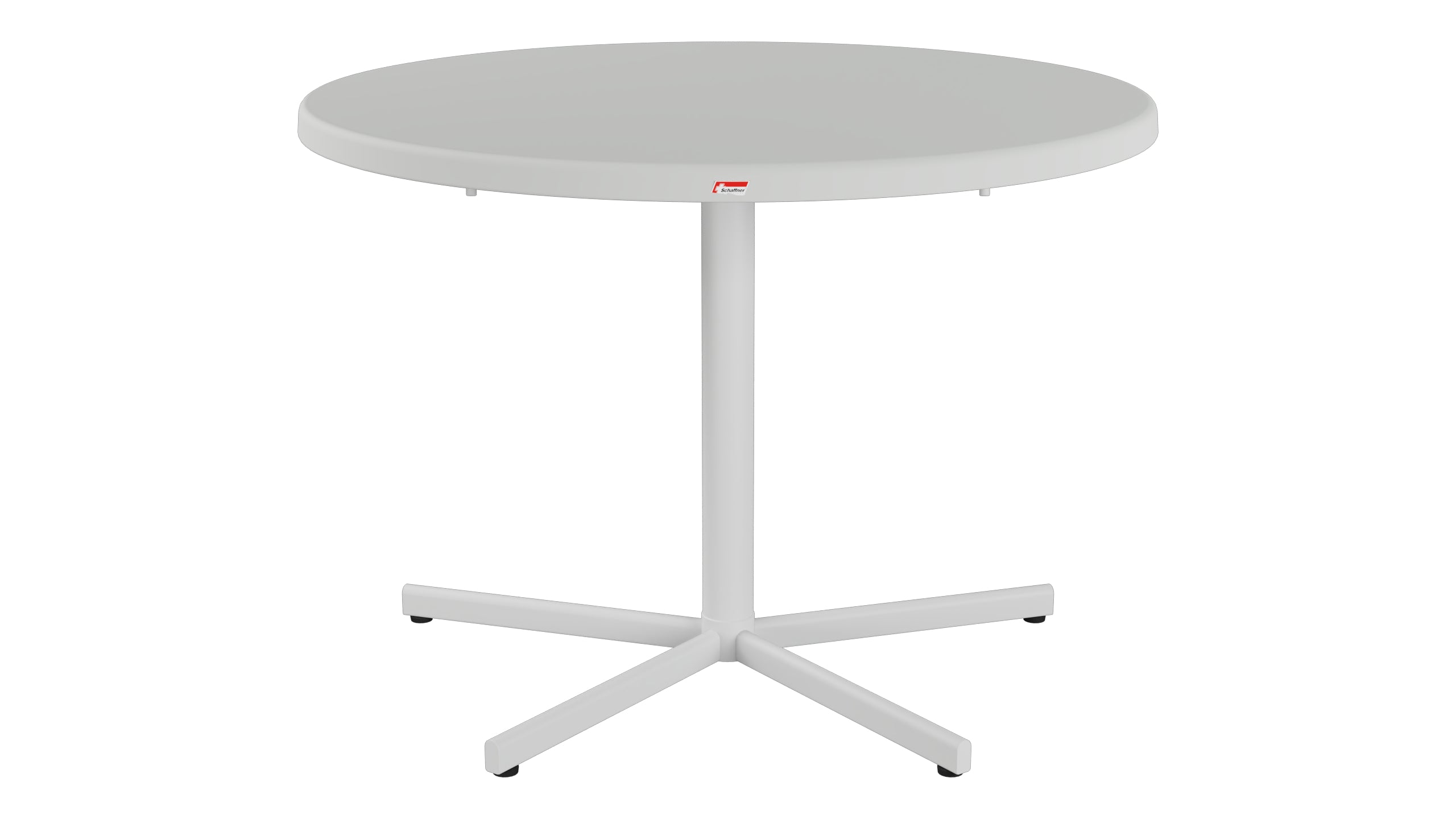 Bodensee Glasfaser-Gartentisch ø100 klappbar in Alusilber präsentiert im Onlineshop von KAQTU Design AG. Gartentisch ist von Schaffner