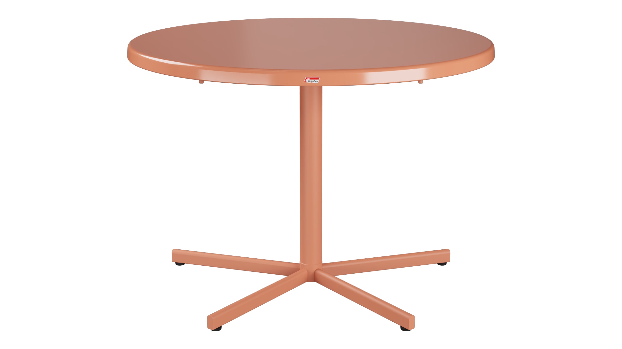 Bodensee Glasfaser-Gartentisch ø100 klappbar in Pastellterracotta präsentiert im Onlineshop von KAQTU Design AG. Gartentisch ist von Schaffner