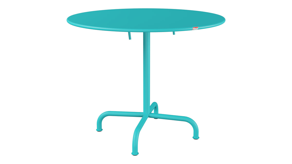 Rigi Metall-Gartentisch ø90 klappbar in Türkis präsentiert im Onlineshop von KAQTU Design AG. Gartentisch ist von Schaffner