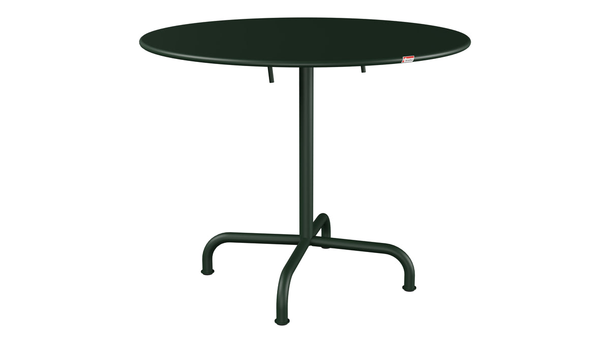 Rigi Metall-Gartentisch ø90 klappbar in Tannengrün präsentiert im Onlineshop von KAQTU Design AG. Gartentisch ist von Schaffner