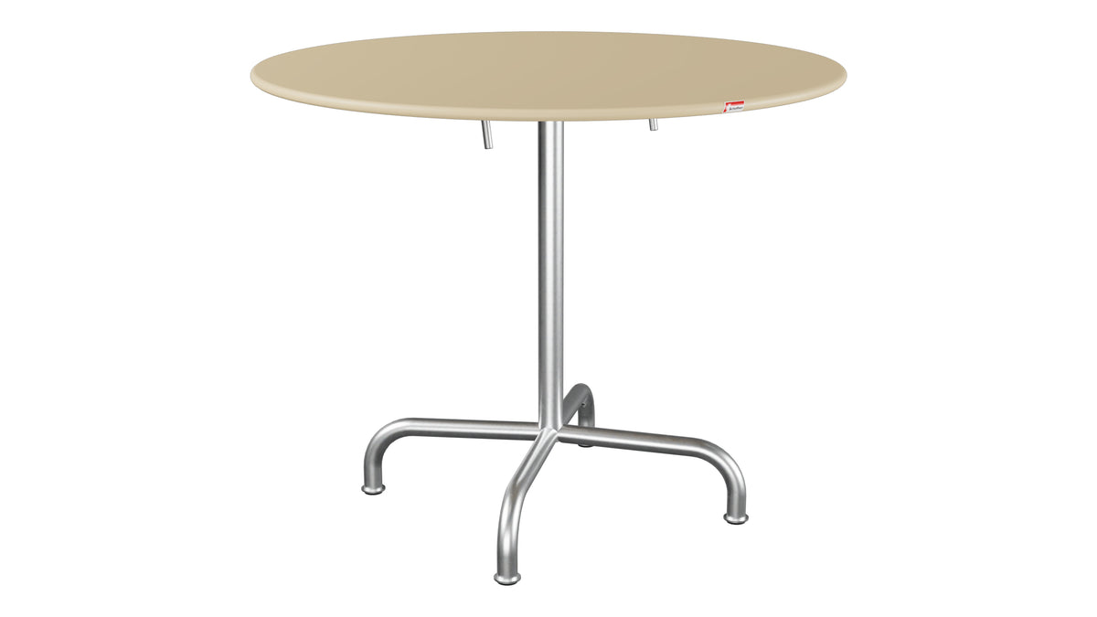 Rigi Metall-Gartentisch ø90 klappbar in Pastellbraun präsentiert im Onlineshop von KAQTU Design AG. Gartentisch ist von Schaffner