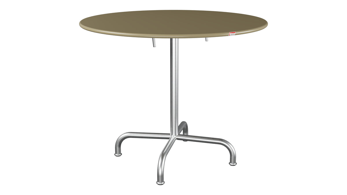Rigi Metall-Gartentisch ø90 klappbar in Champagner präsentiert im Onlineshop von KAQTU Design AG. Gartentisch ist von Schaffner