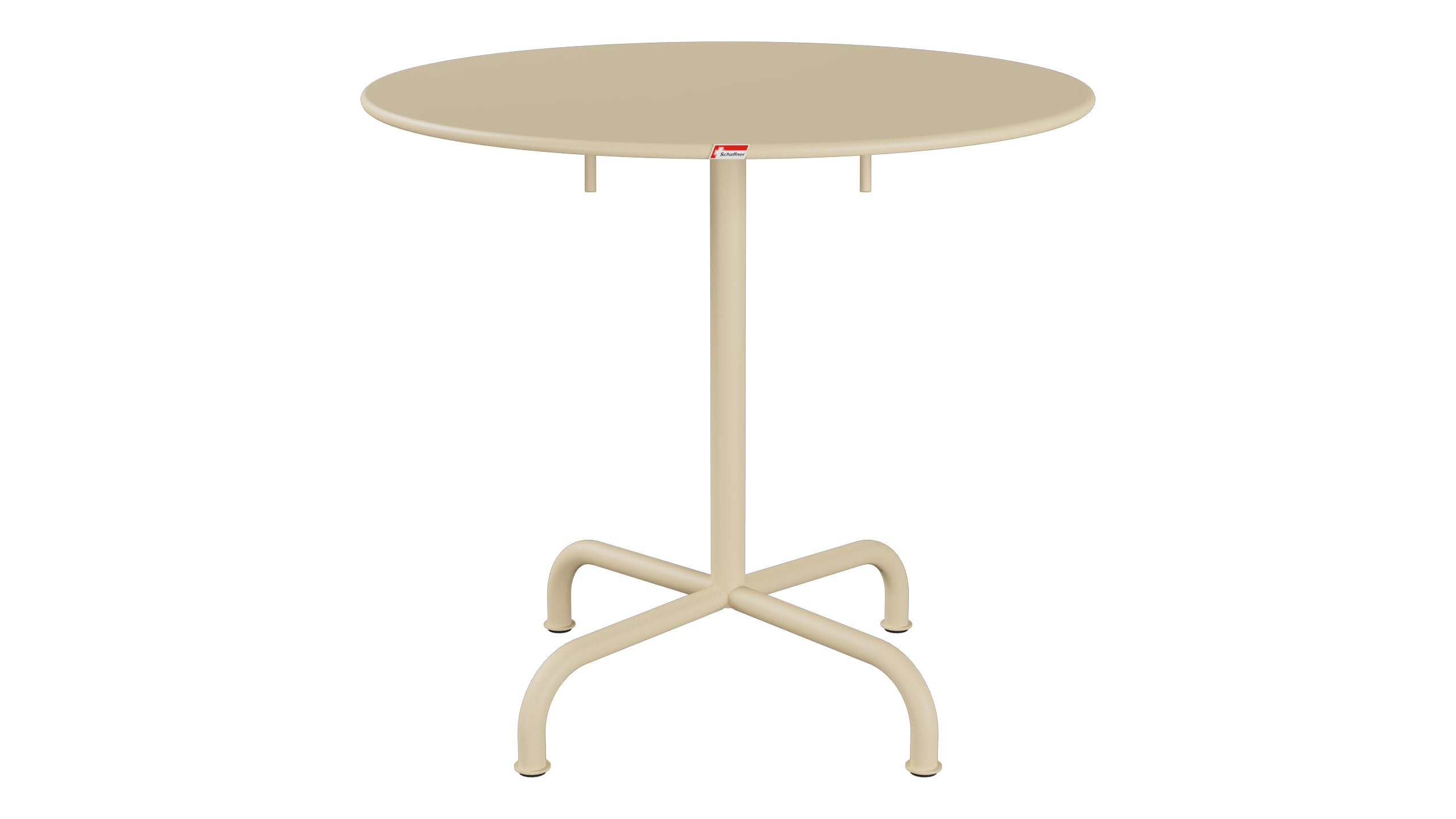 Rigi Metall-Gartentisch ø80 klappbar in Pastellbraun präsentiert im Onlineshop von KAQTU Design AG. Gartentisch ist von Schaffner