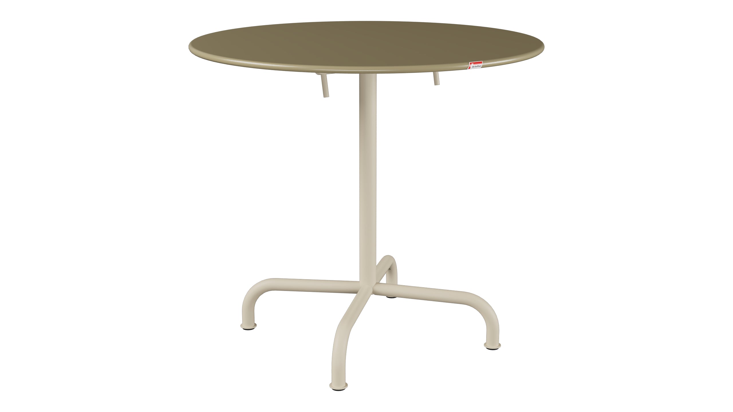 Rigi Metall-Gartentisch ø80 klappbar in Champagner präsentiert im Onlineshop von KAQTU Design AG. Gartentisch ist von Schaffner