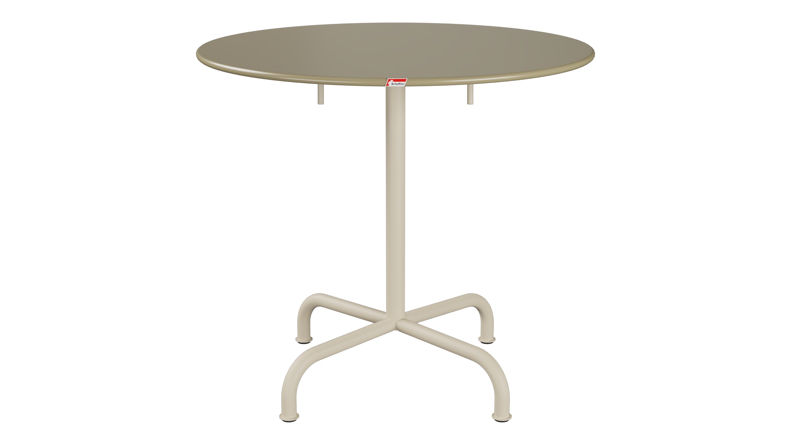 Rigi Metall-Gartentisch ø80 klappbar in Champagner präsentiert im Onlineshop von KAQTU Design AG. Gartentisch ist von Schaffner