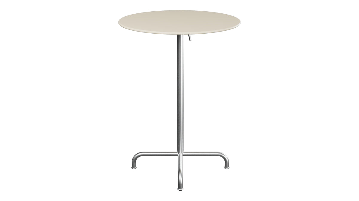 Rigi Metall-Stehtisch Outdoor ø80 / 110 klappbar in Pastellsand präsentiert im Onlineshop von KAQTU Design AG. Hochtisch Outdoor ist von Schaffner