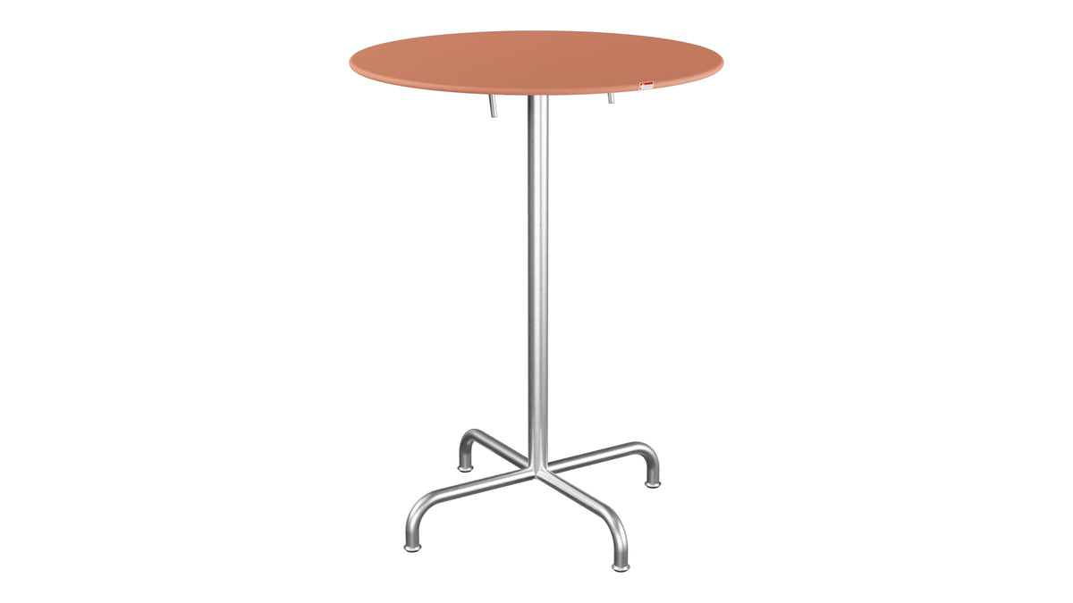 Rigi Metall-Stehtisch Outdoor ø80 / 110 klappbar in Pastellterracotta präsentiert im Onlineshop von KAQTU Design AG. Hochtisch Outdoor ist von Schaffner
