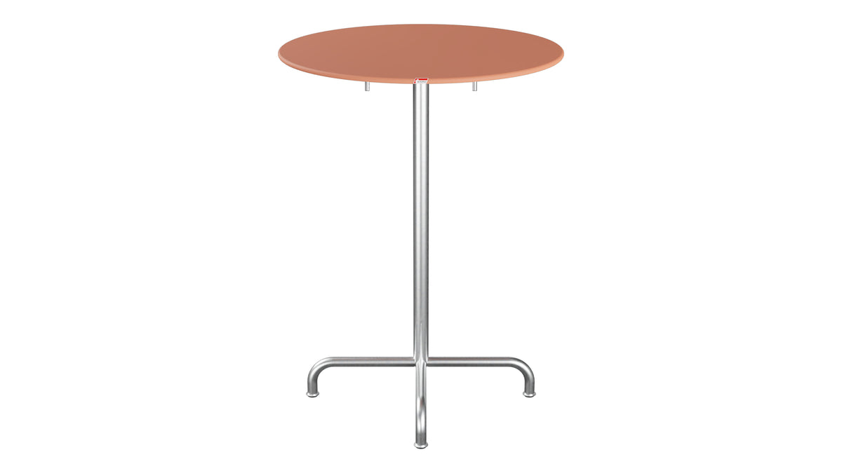Rigi Metall-Stehtisch Outdoor ø80 / 110 klappbar in Pastellterracotta präsentiert im Onlineshop von KAQTU Design AG. Hochtisch Outdoor ist von Schaffner