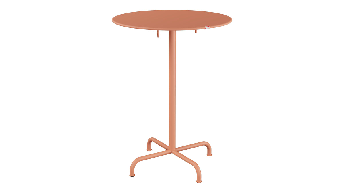 Rigi Metall-Stehtisch Outdoor ø80 / 110 klappbar in Pastellterracotta präsentiert im Onlineshop von KAQTU Design AG. Hochtisch Outdoor ist von Schaffner