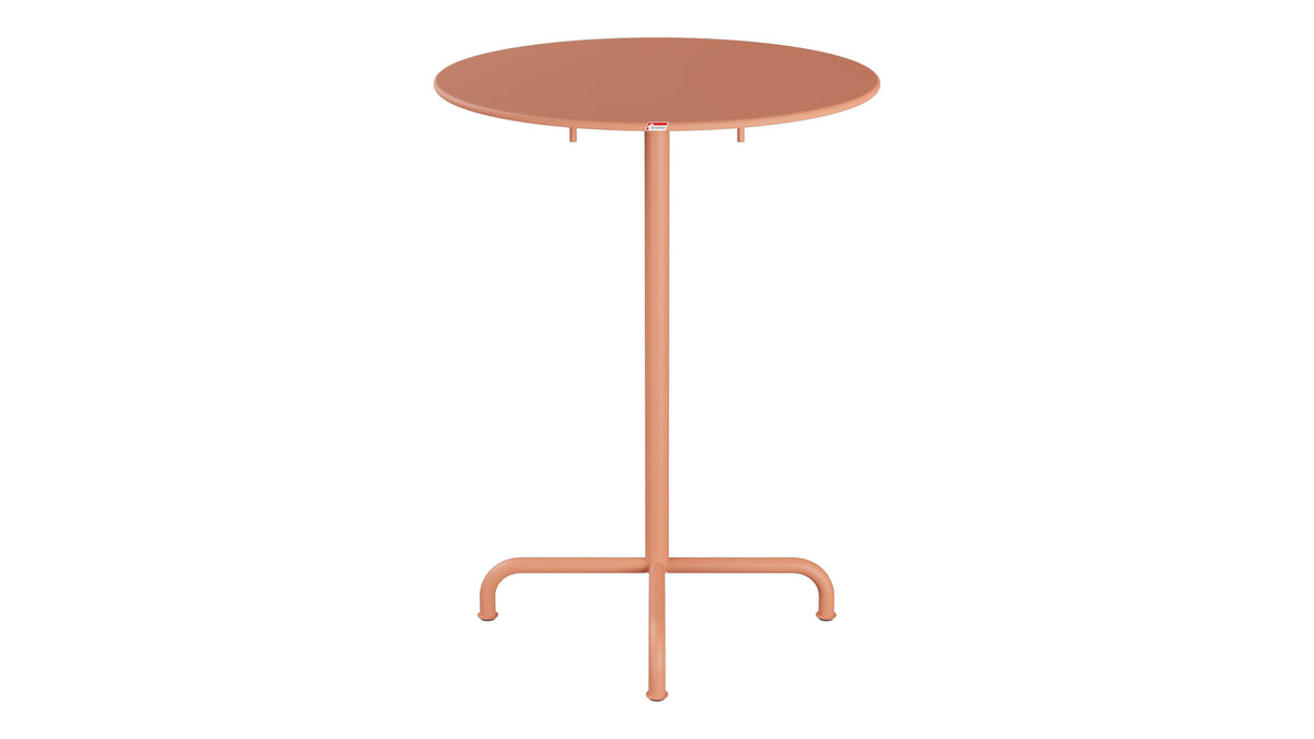 Rigi Metall-Stehtisch Outdoor ø80 / 110 klappbar in Pastellterracotta präsentiert im Onlineshop von KAQTU Design AG. Hochtisch Outdoor ist von Schaffner