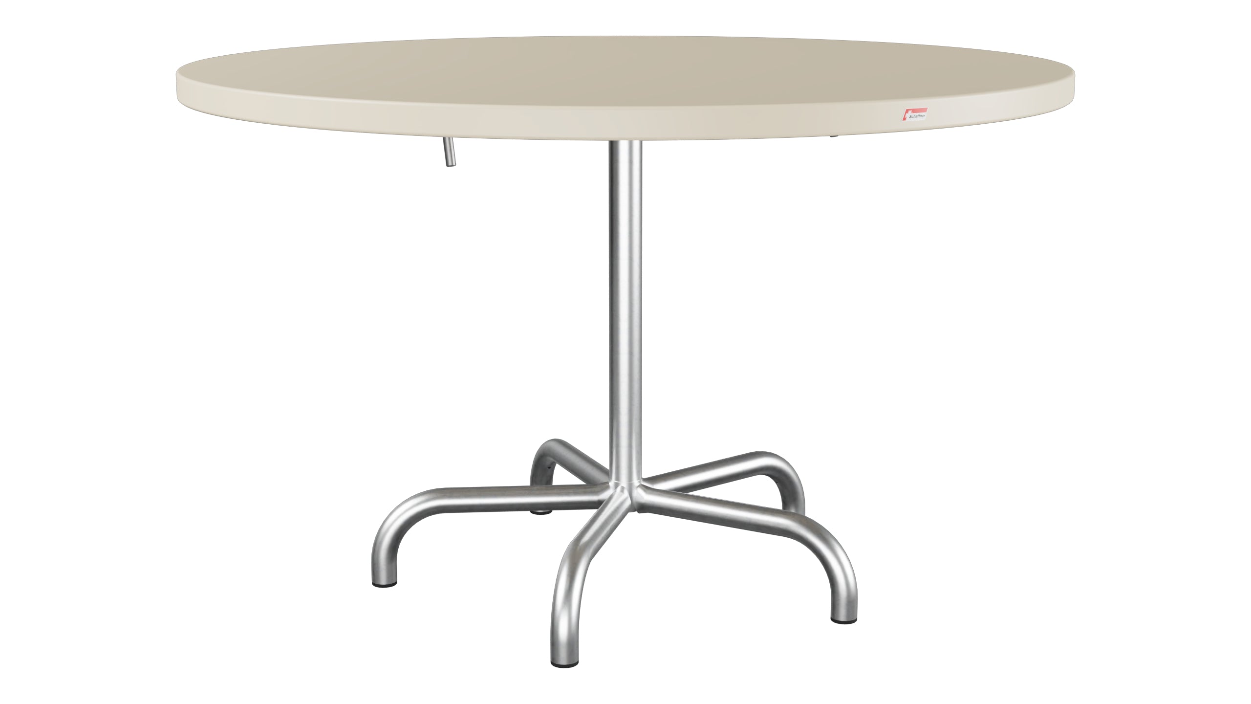 Säntis Metall-Gartentisch ø117 klappbar in Pastellsand präsentiert im Onlineshop von KAQTU Design AG. Gartentisch ist von Schaffner