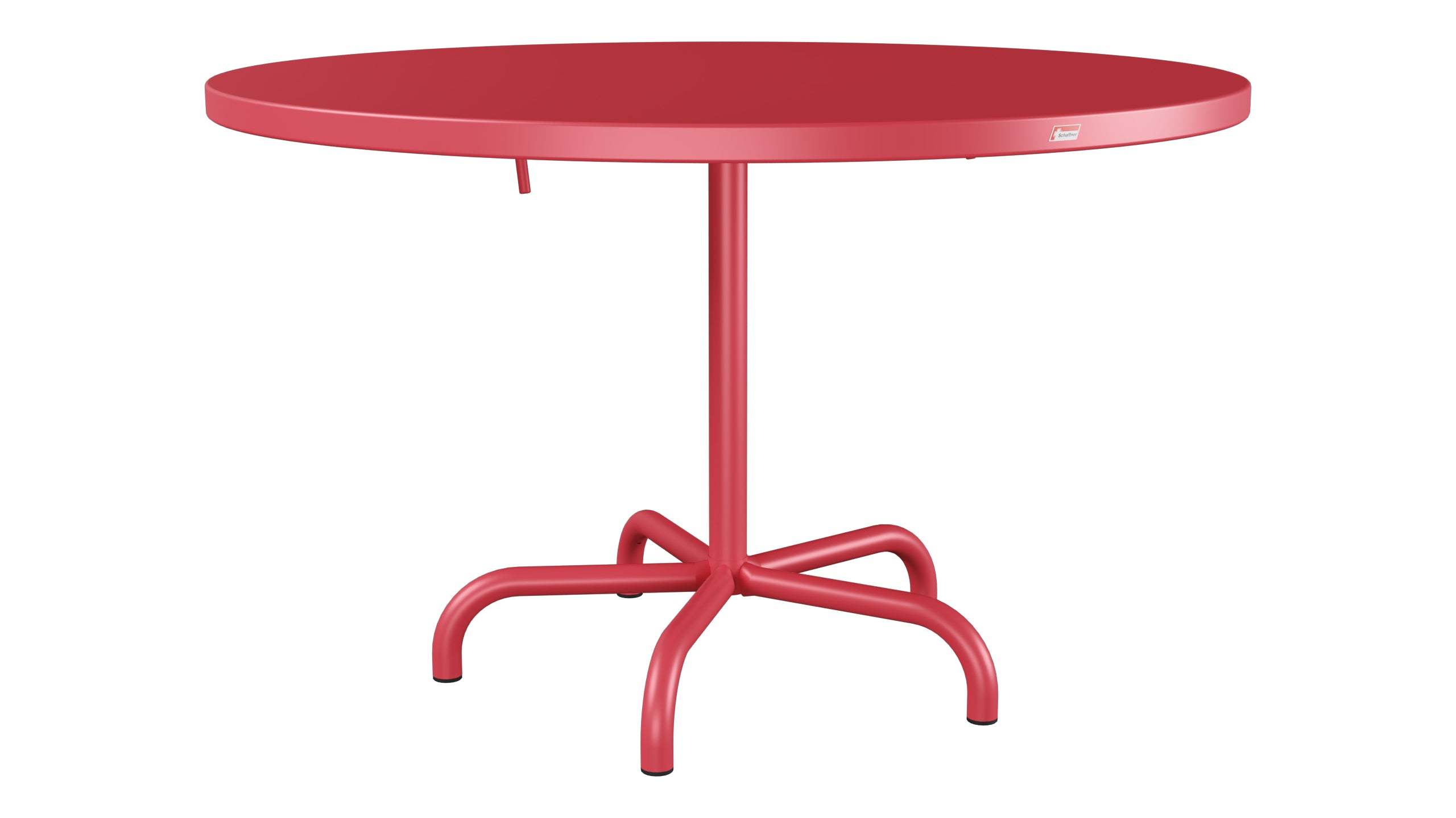 Säntis Metall-Gartentisch ø117 klappbar in Ahornrot präsentiert im Onlineshop von KAQTU Design AG. Gartentisch ist von Schaffner