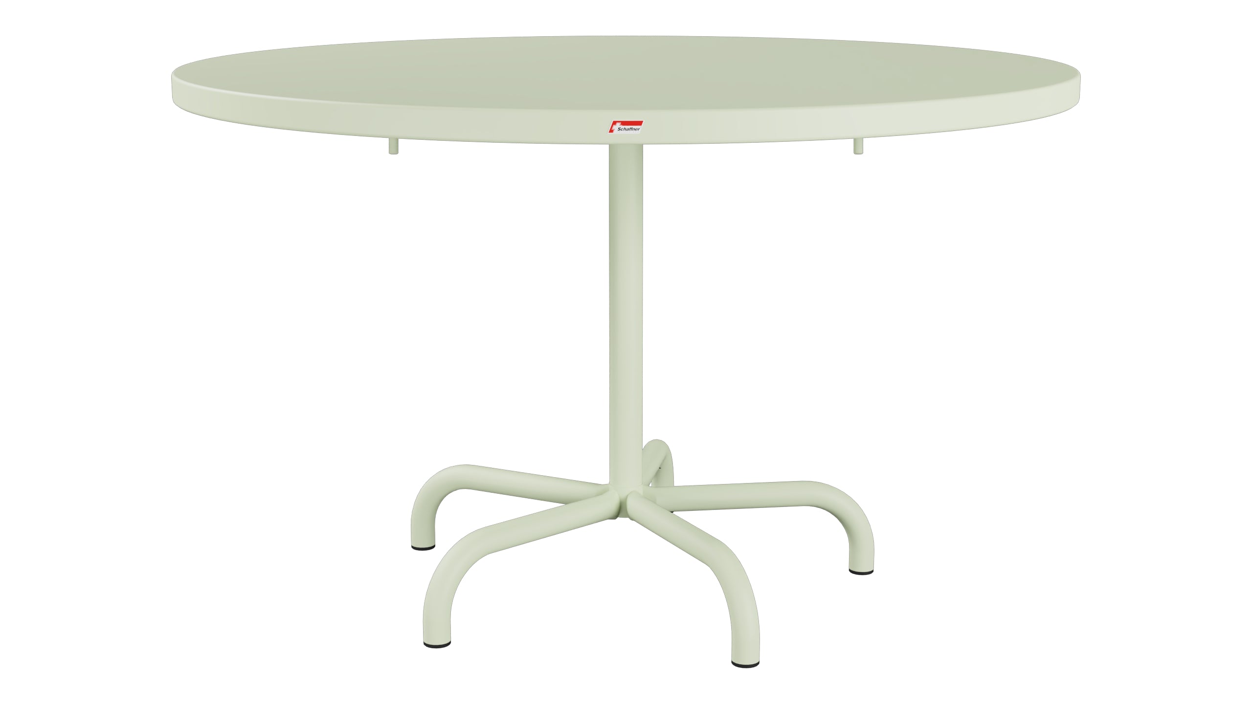Säntis Metall-Gartentisch ø117 klappbar in Pastellgrün präsentiert im Onlineshop von KAQTU Design AG. Gartentisch ist von Schaffner