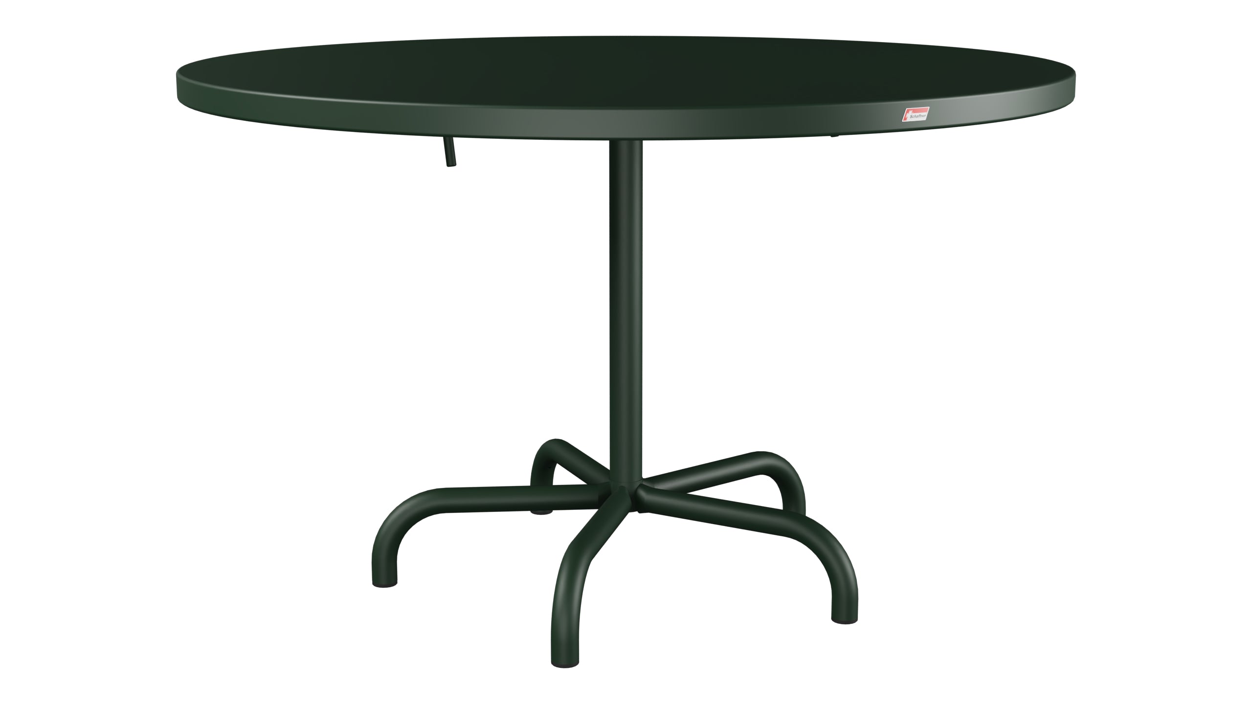 Säntis Metall-Gartentisch ø117 klappbar in Tannengrün präsentiert im Onlineshop von KAQTU Design AG. Gartentisch ist von Schaffner