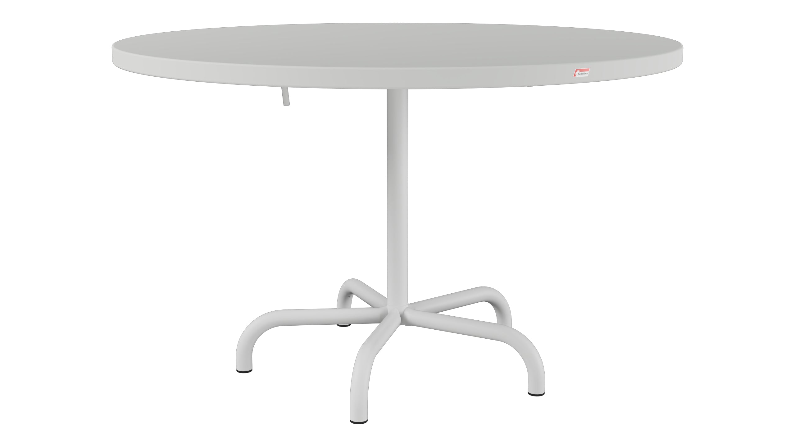 Säntis Metall-Gartentisch ø117 klappbar in Alusilber präsentiert im Onlineshop von KAQTU Design AG. Gartentisch ist von Schaffner