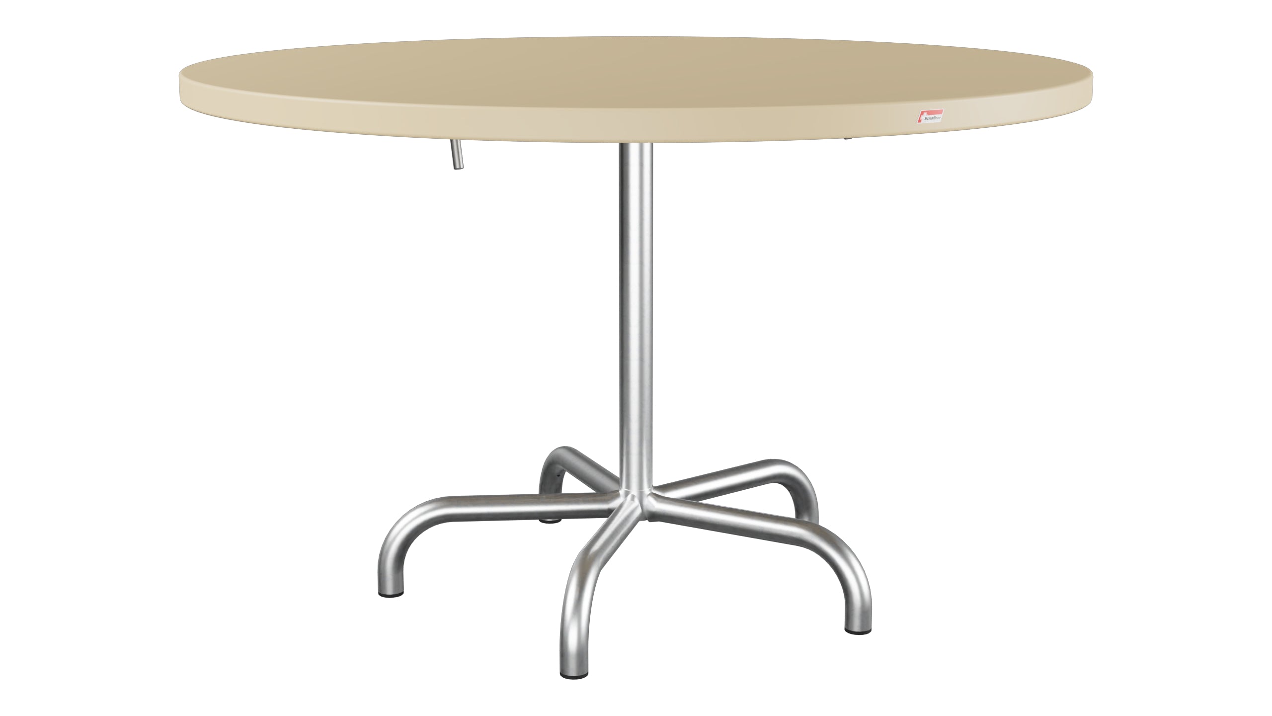 Säntis Metall-Gartentisch ø117 klappbar in Pastellbraun präsentiert im Onlineshop von KAQTU Design AG. Gartentisch ist von Schaffner