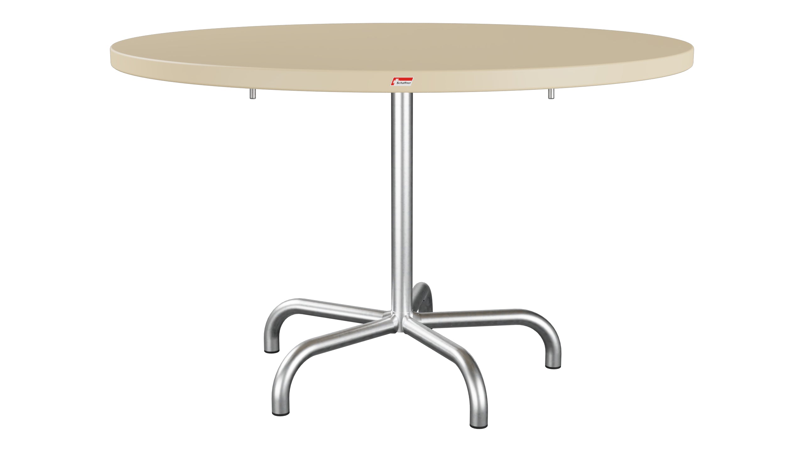 Säntis Metall-Gartentisch ø117 klappbar in Pastellbraun präsentiert im Onlineshop von KAQTU Design AG. Gartentisch ist von Schaffner