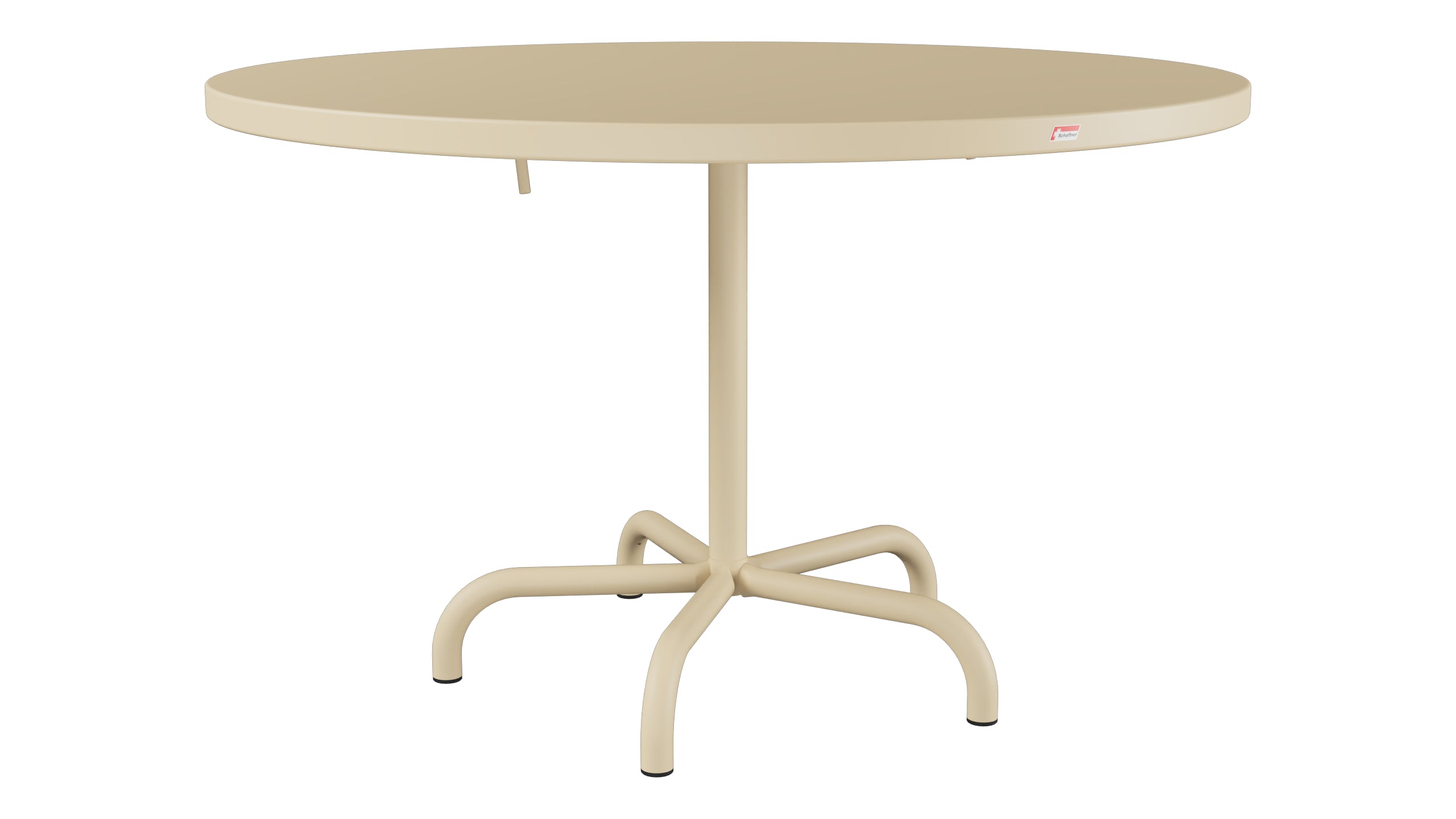 Säntis Metall-Gartentisch ø117 klappbar in Pastellbraun präsentiert im Onlineshop von KAQTU Design AG. Gartentisch ist von Schaffner