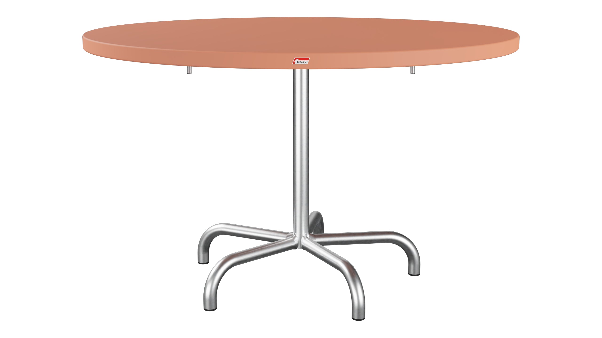 Säntis Metall-Gartentisch ø117 klappbar in Pastellterracotta präsentiert im Onlineshop von KAQTU Design AG. Gartentisch ist von Schaffner