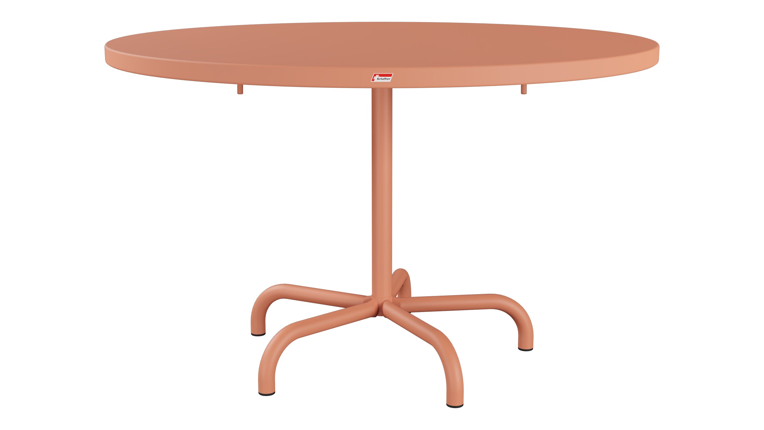 Säntis Metall-Gartentisch ø117 klappbar in Pastellterracotta präsentiert im Onlineshop von KAQTU Design AG. Gartentisch ist von Schaffner