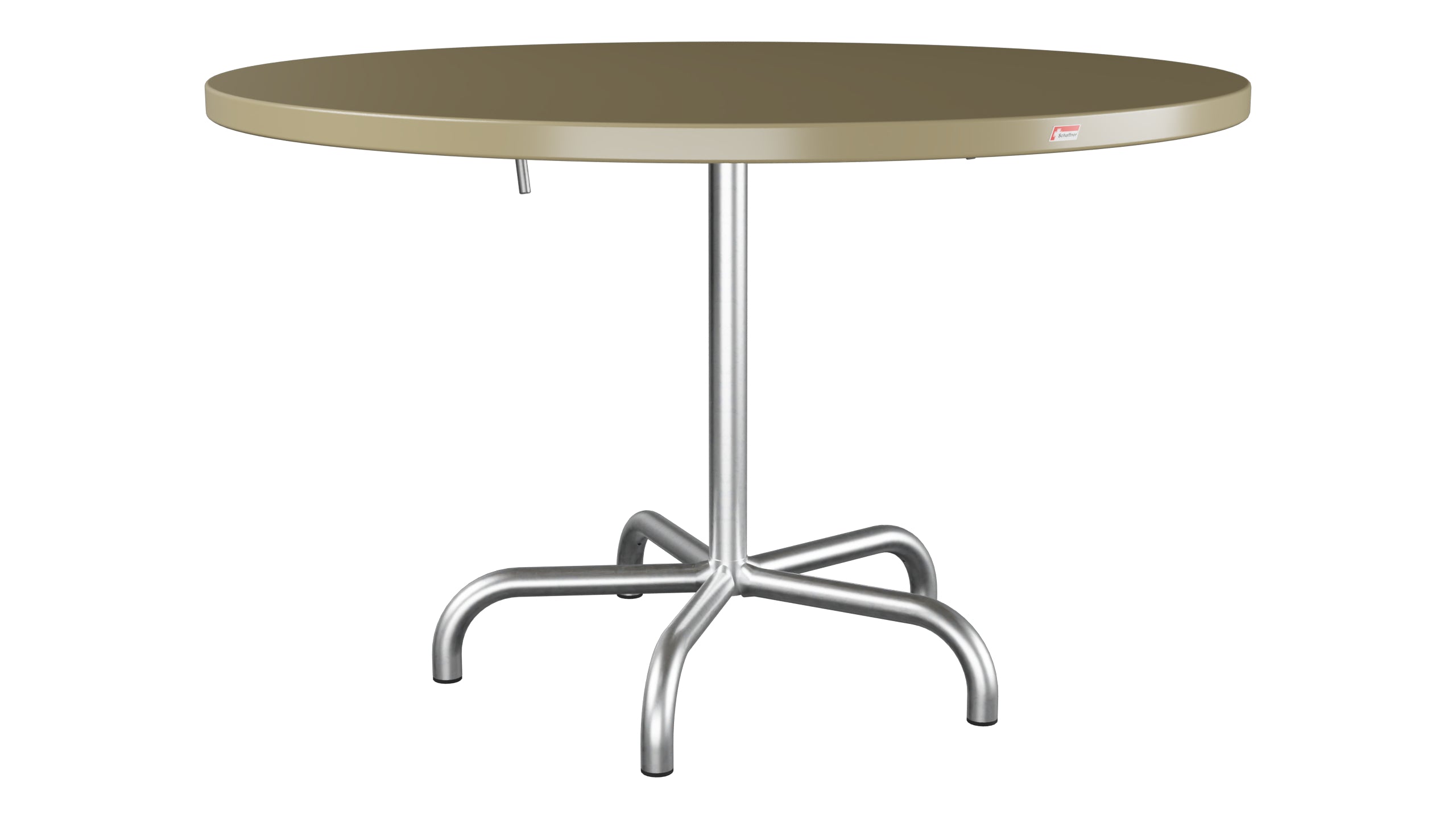 Säntis Metall-Gartentisch ø117 klappbar in Champagner präsentiert im Onlineshop von KAQTU Design AG. Gartentisch ist von Schaffner