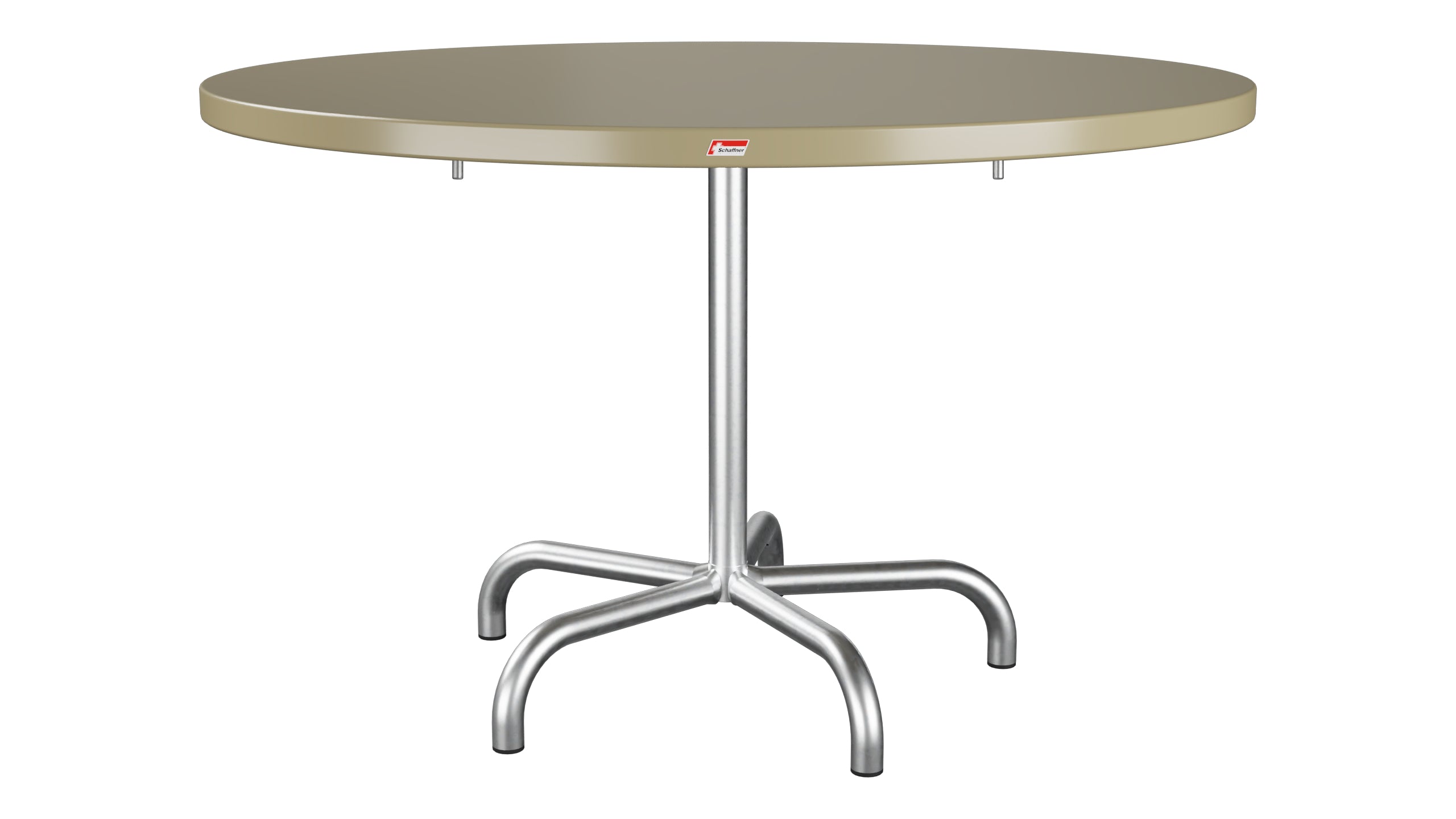 Säntis Metall-Gartentisch ø117 klappbar in Champagner präsentiert im Onlineshop von KAQTU Design AG. Gartentisch ist von Schaffner