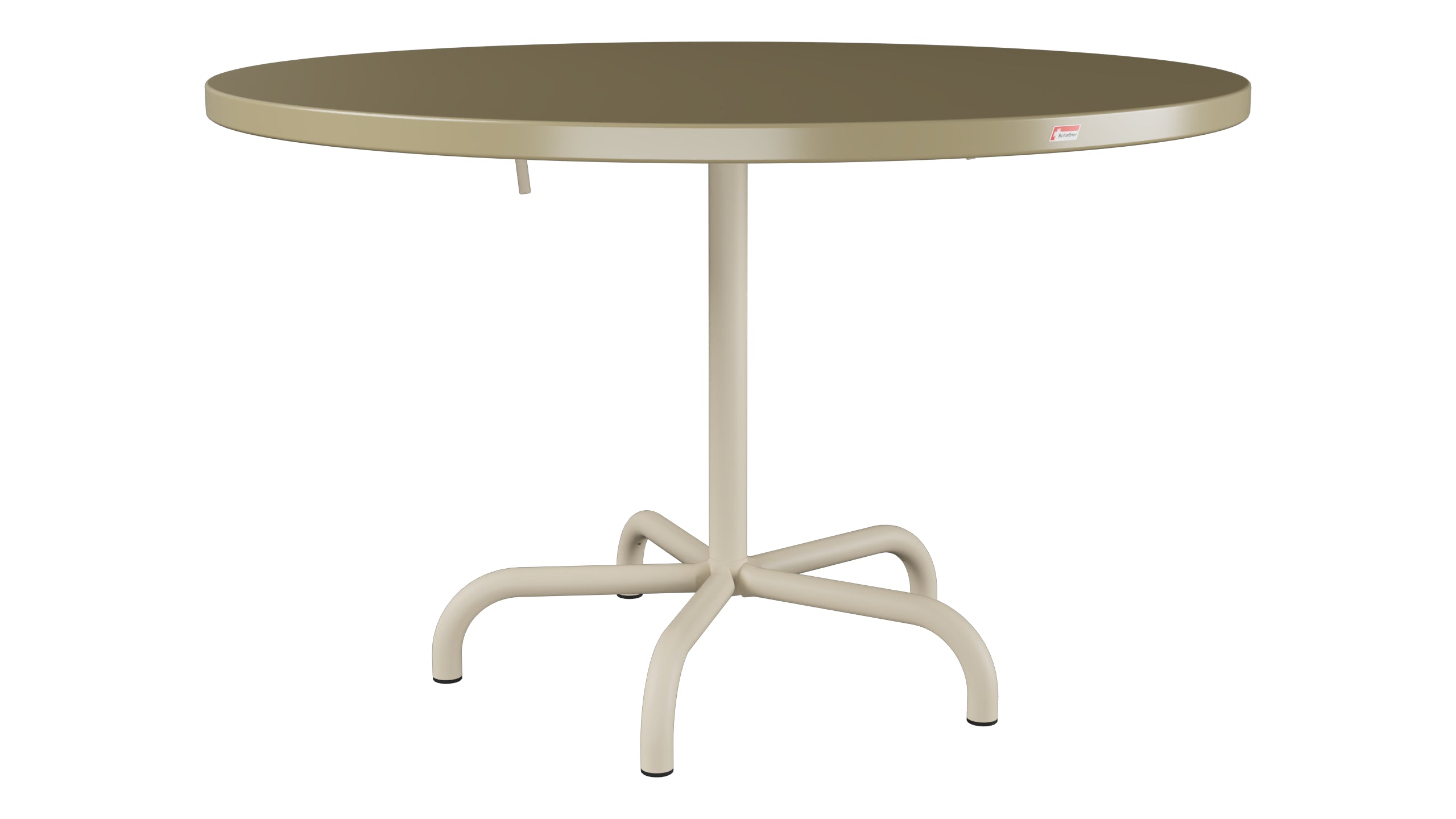 Säntis Metall-Gartentisch ø117 klappbar in Champagner präsentiert im Onlineshop von KAQTU Design AG. Gartentisch ist von Schaffner